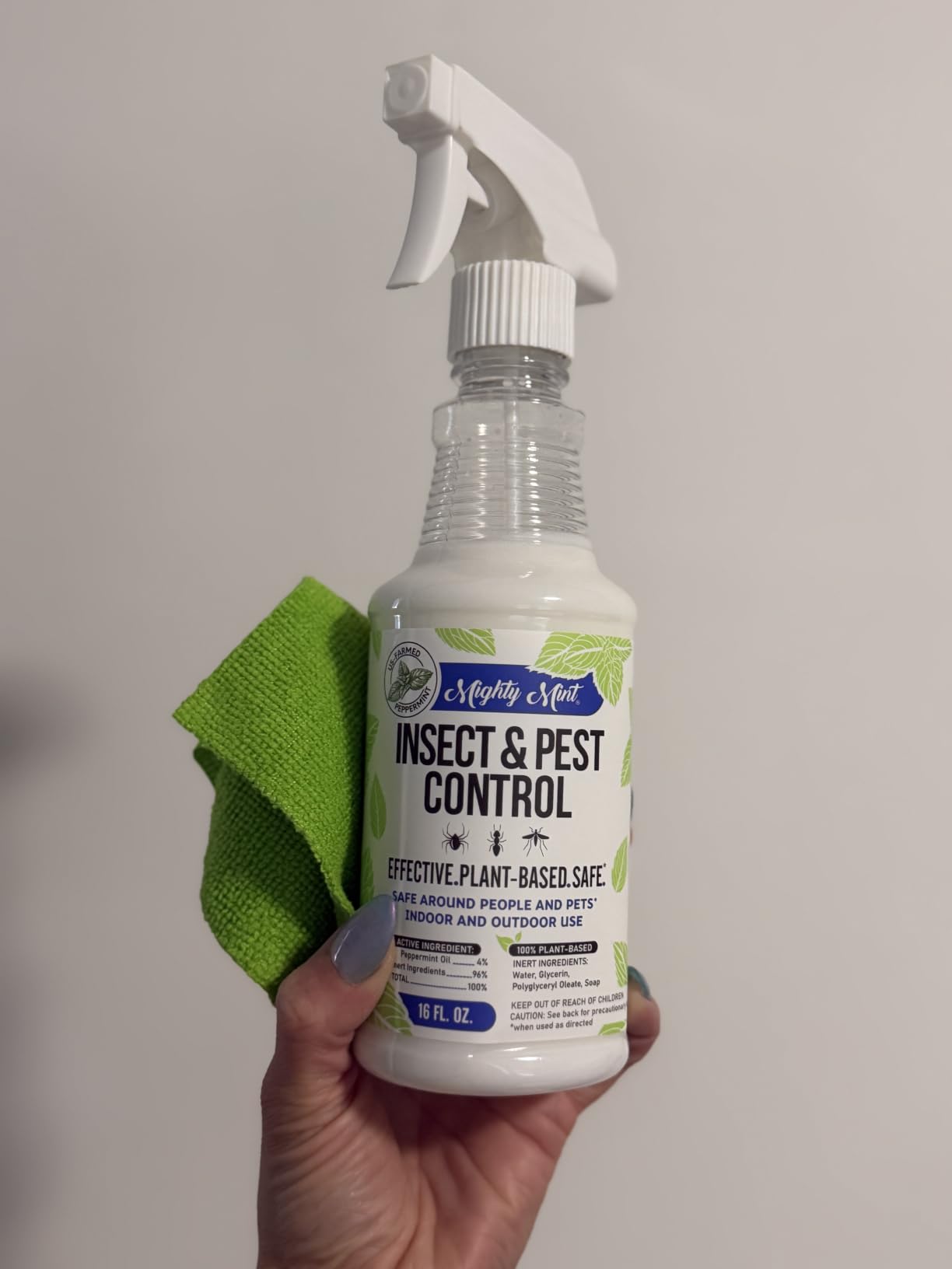 Mighty Mint Peppermint Oil Insect Repellent Spray - Indoor & Outdoor Bug Control for Spiders, Ants, Roaches, and More - Plant-Based, Extra-Strong Formula - 16 oz customer photo 2
