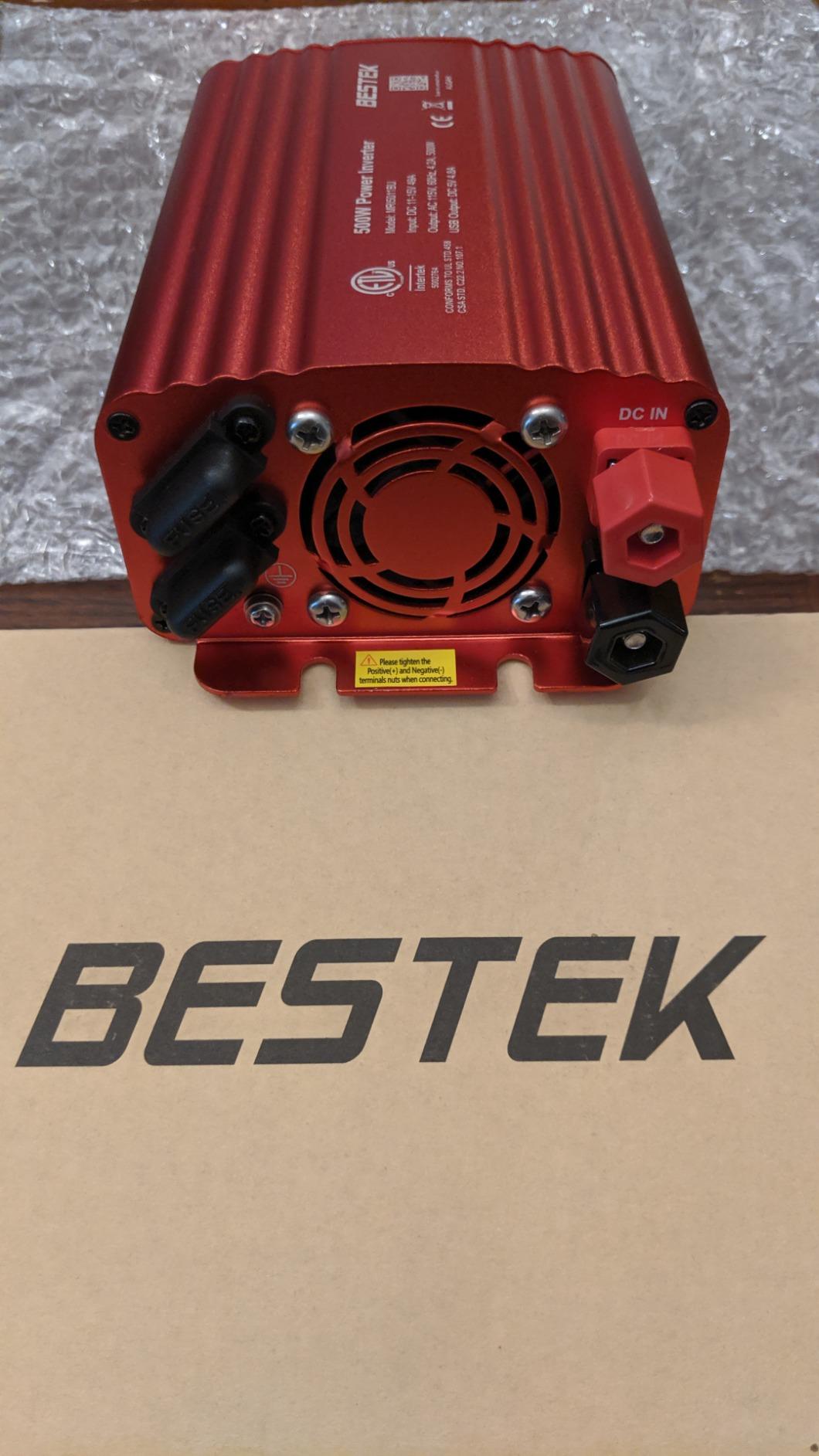 BESTEK 500W Power Inverter DC 12V to 110V AC Converter with Alligator Battery Clamp 4.8A Dual USB Car Charger ETL Listed | 4.8A Dual USB Ports, Dual AC Outlets, Alligator Battery Clamp, Car Charger Adapter for Phone/Laptop/Road Trip customer photo 1