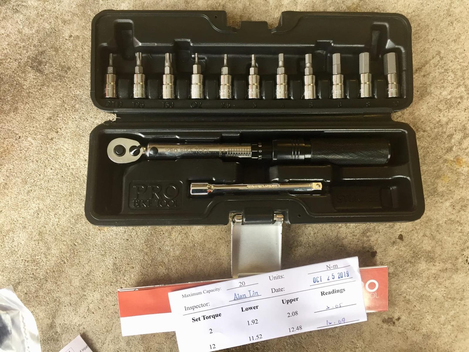 PRO BIKE TOOL 1/4 Inch Drive Click Torque Wrench Set - Precise 2 to 20 Nm Bike Tool Kit for Road and Mountain Bikes - Includes 1/4 Torque Wrench, Allen, Torx Bits, Extension Bar and Storage Box customer photo 2