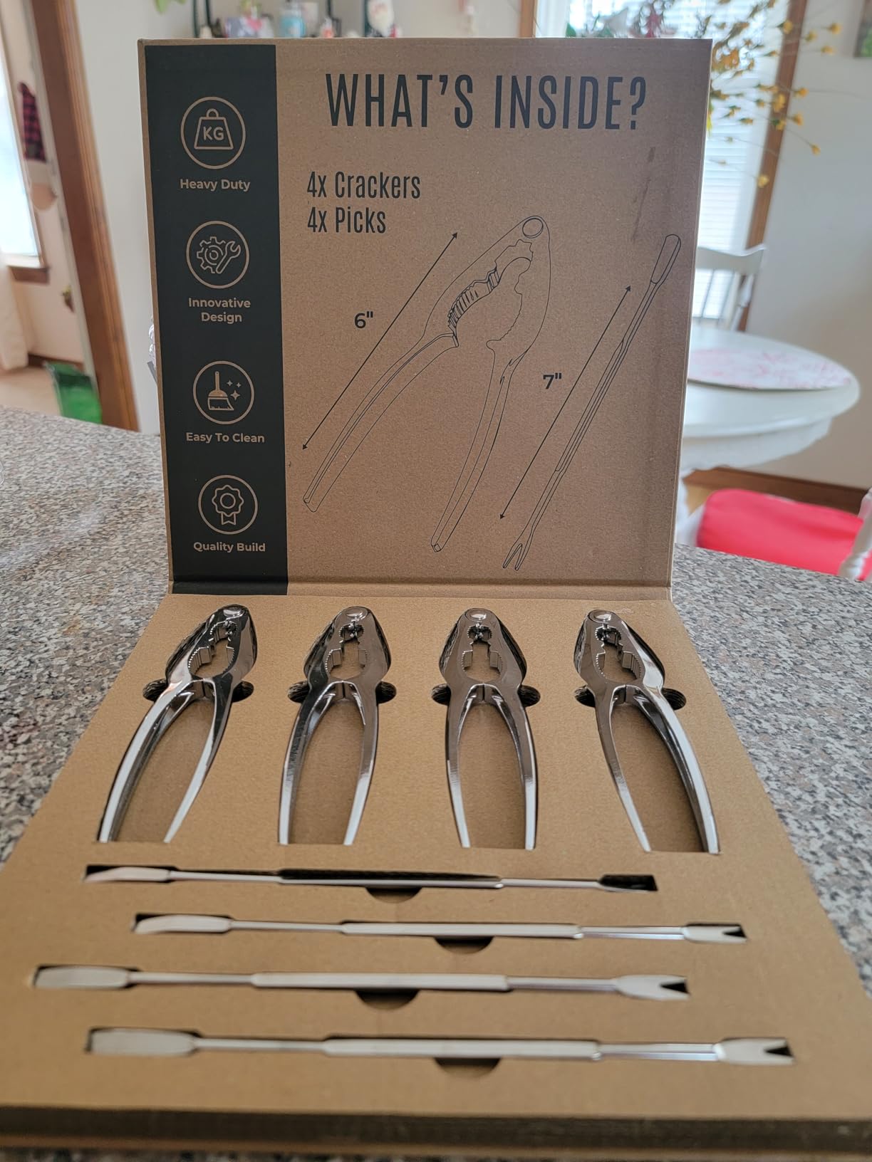 Crab Leg Crackers and Picks, Set of 4 Easy-to-Use Lobster Crackers & Stainless Steel Lobster Picks, Crab Crackers and Tools, Seafood Tool Kit by Smedley & York customer photo 2