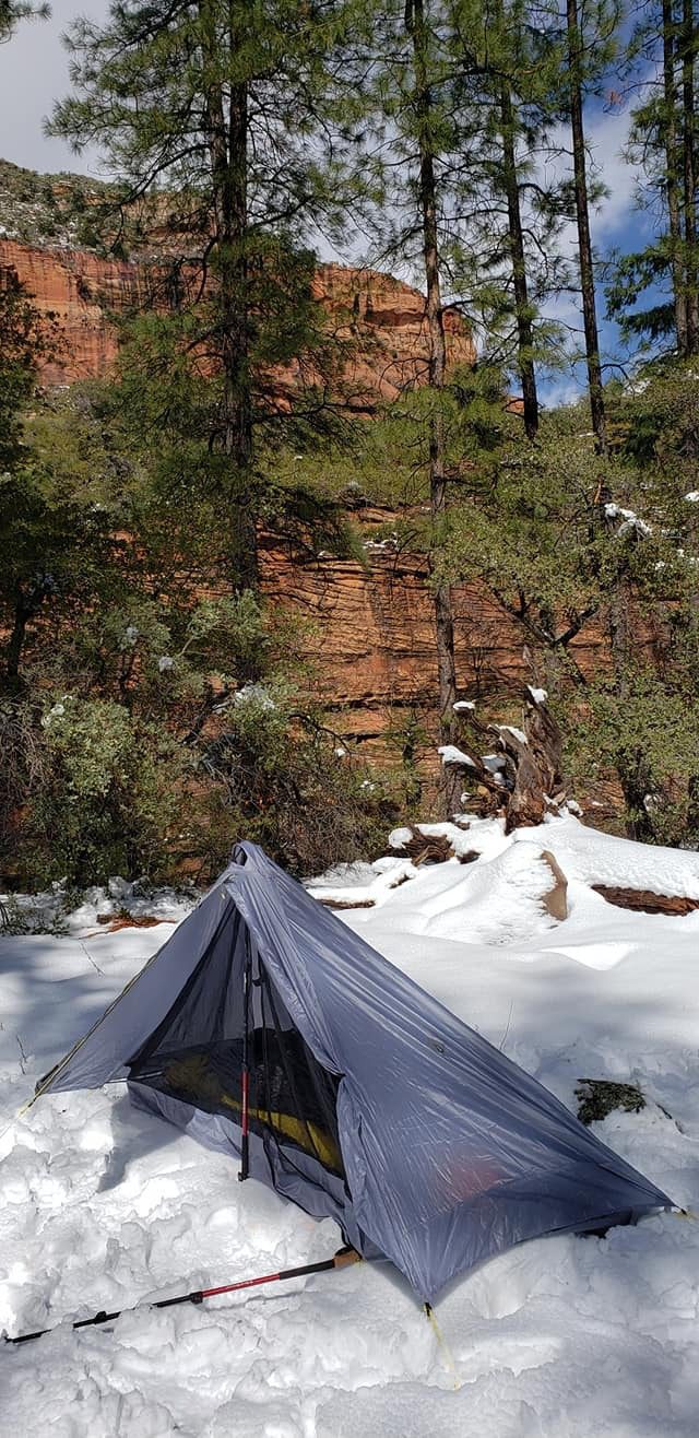 Six Moon Designs Lunar Solo - 26 oz. 1 Person Ultralight Trekking Pole Tent - No-Sag 20D SilPoly Fabric - 3 Season Single Wall Backpacking Shelter with Bathtub Floor customer photo 1