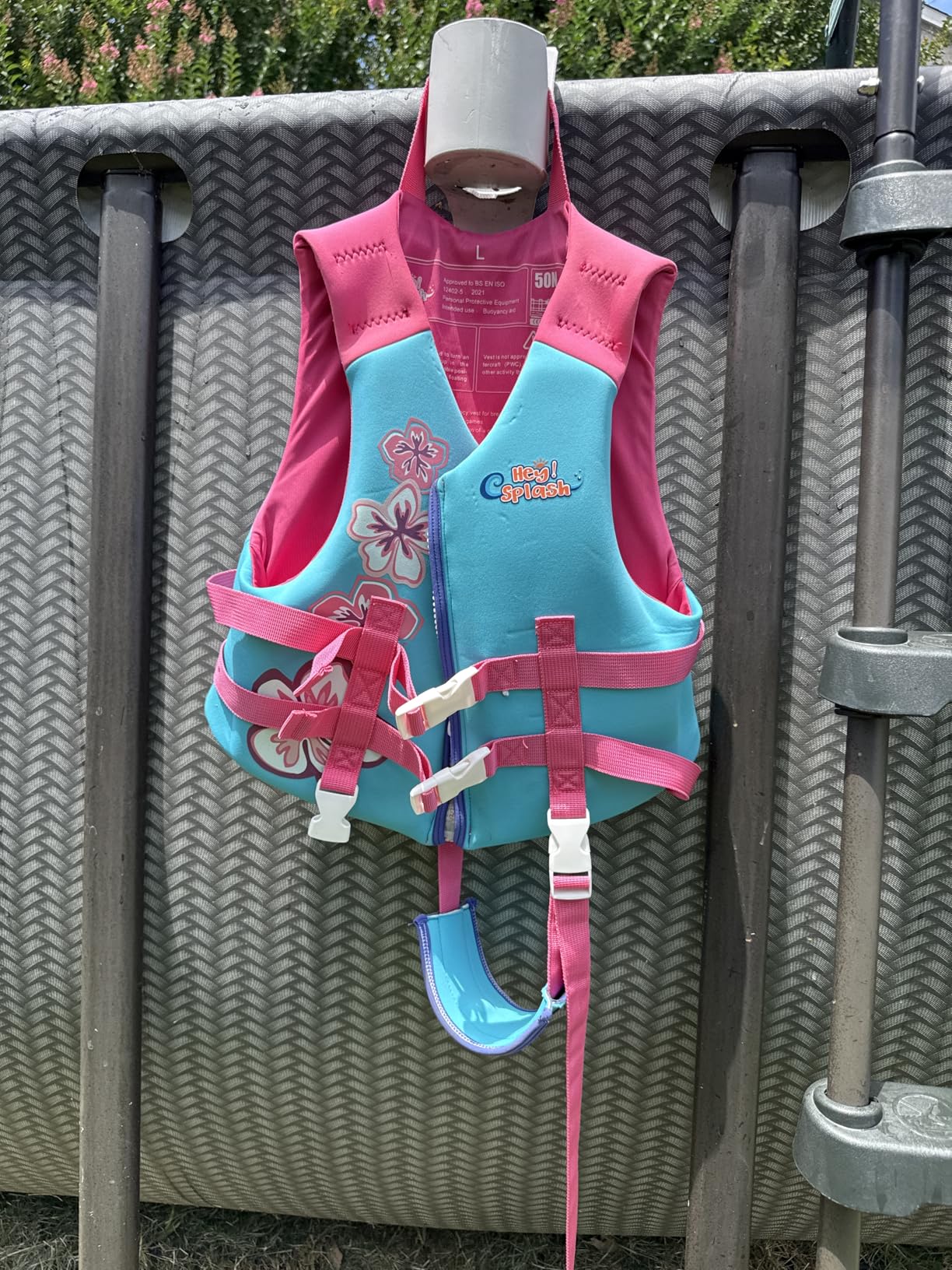 HeySplash Toddler Swim Vest, Kids Swimming Jacket Fit 20-30/30-50/50-90lbs, Child Floaties Vest with Safety Strap, Float Jacket for Girls/Boys on Puddle Pool Jumper, Beach, Boating, 1.5-4/3-6/6-12 Yrs customer photo 2
