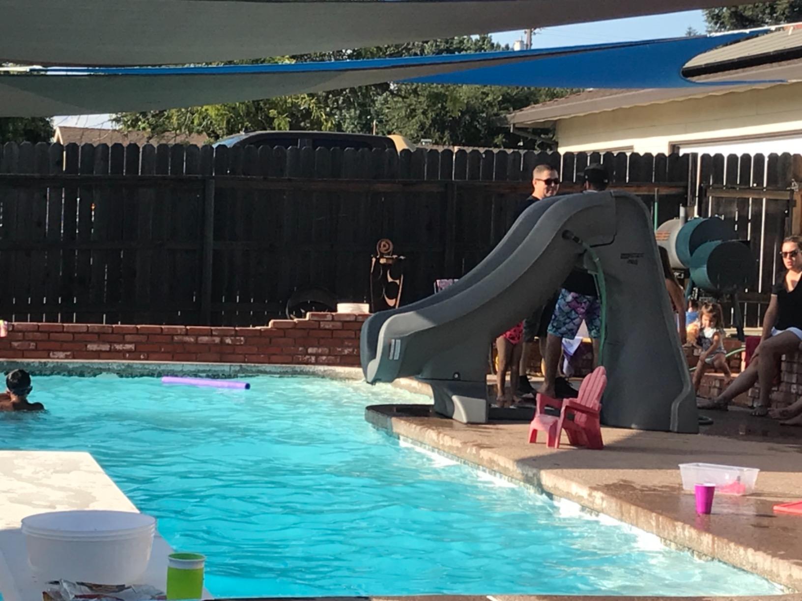 S.R.Smith SlideAway Pool Slide, Gray - Premium Water Slide | Water Slide for Inground Pools, Deck-Mounted with an Enclosed Ladder for Safety customer photo 1