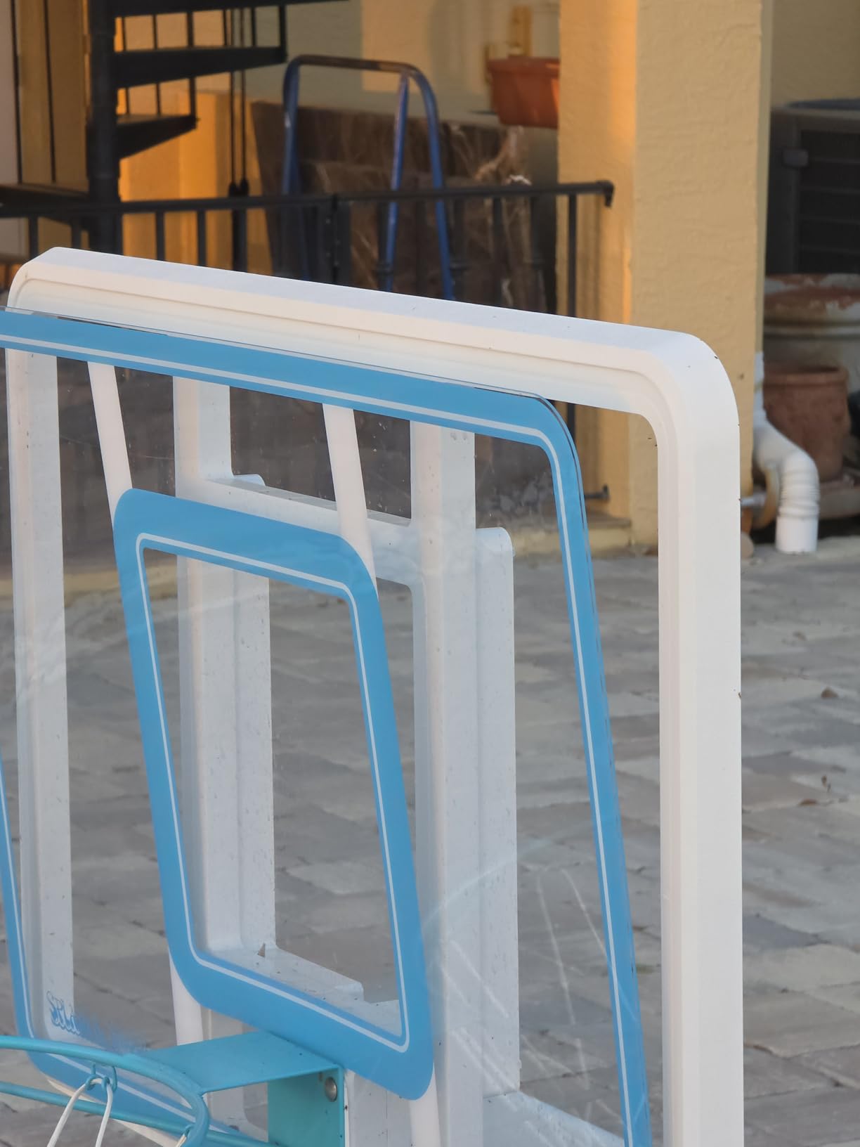 Dunn-Rite Splash & Shoot Pool Basketball Hoop, Adjustable Height Backboard - 200lbs Water-Filled Base, Stainless Steel Rim & Waterproof Basketball, Made in USA, Clear Aqua customer photo 1