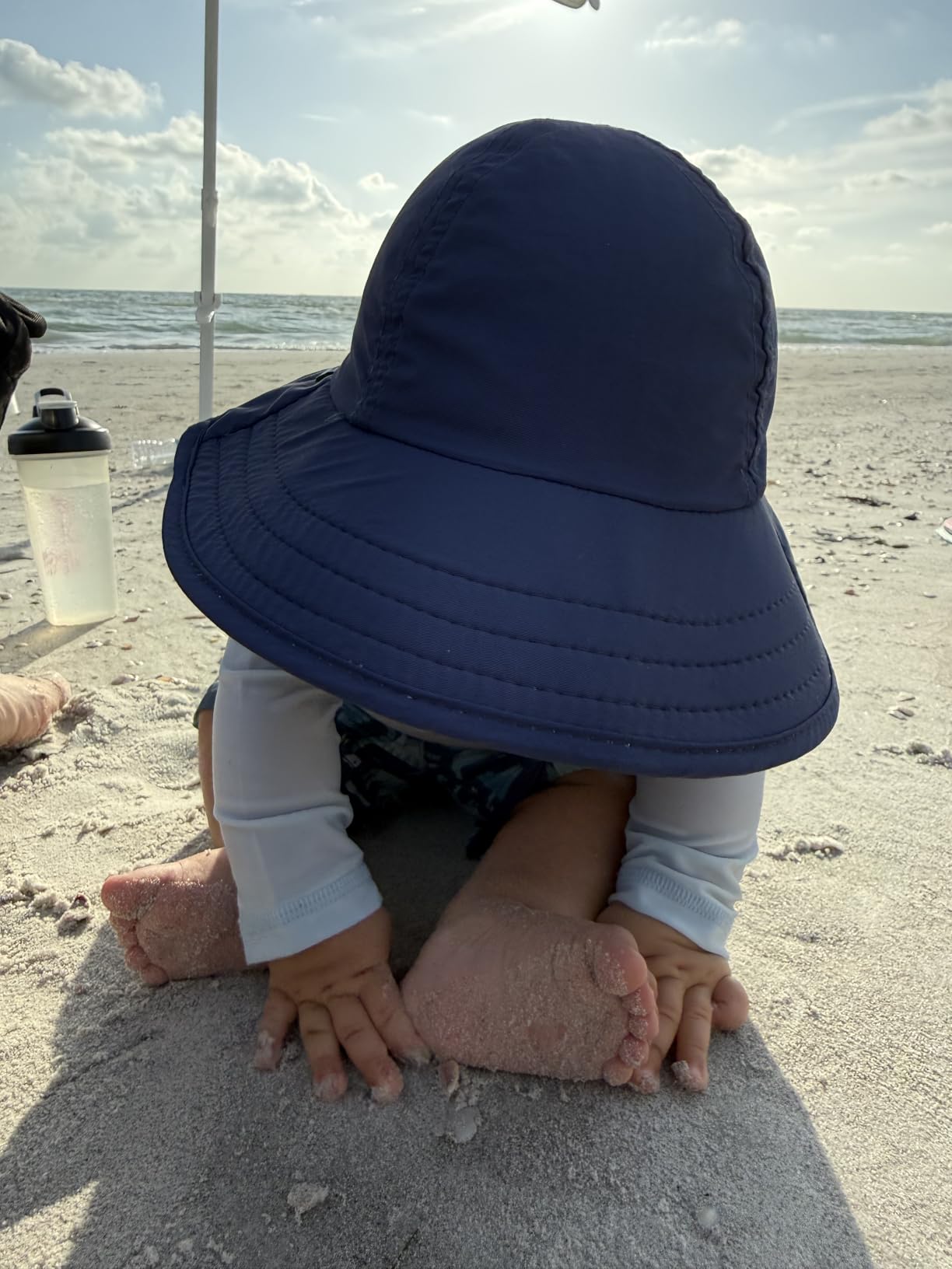Waterproof Baby Sun Hat, UPF 50+ Toddler Kids Boys Girls, Summer Pool Beach | Floatable swim hat stays on by Wildbreakers: adjustable breakaway chin strap, lightweight quick-dry, wide brim, neck flap customer photo 1