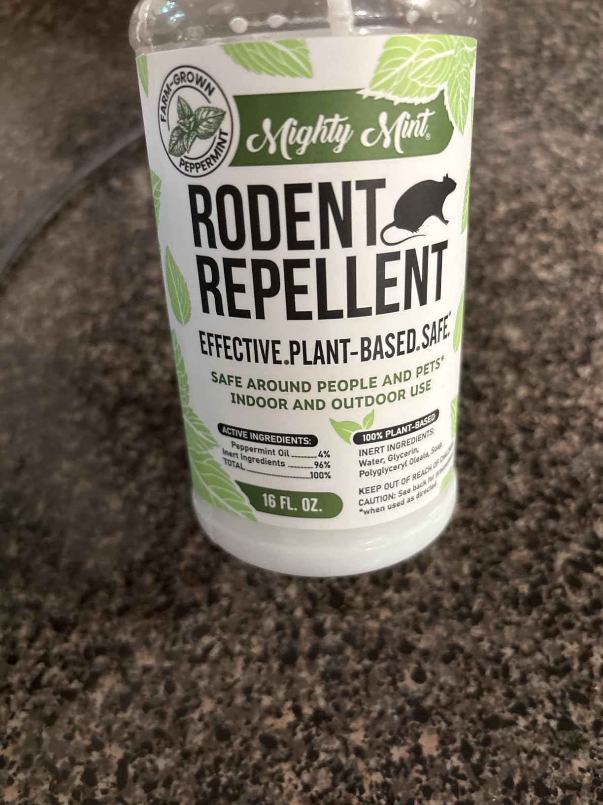 Mighty Mint Peppermint Oil Rodent Repellent Spray with Microfiber Cloth - Natural Indoor & Outdoor Control for Mice and Rats - Plant-Based, Extra-Strong Formula - 1 Gallon (128 oz) customer photo 1