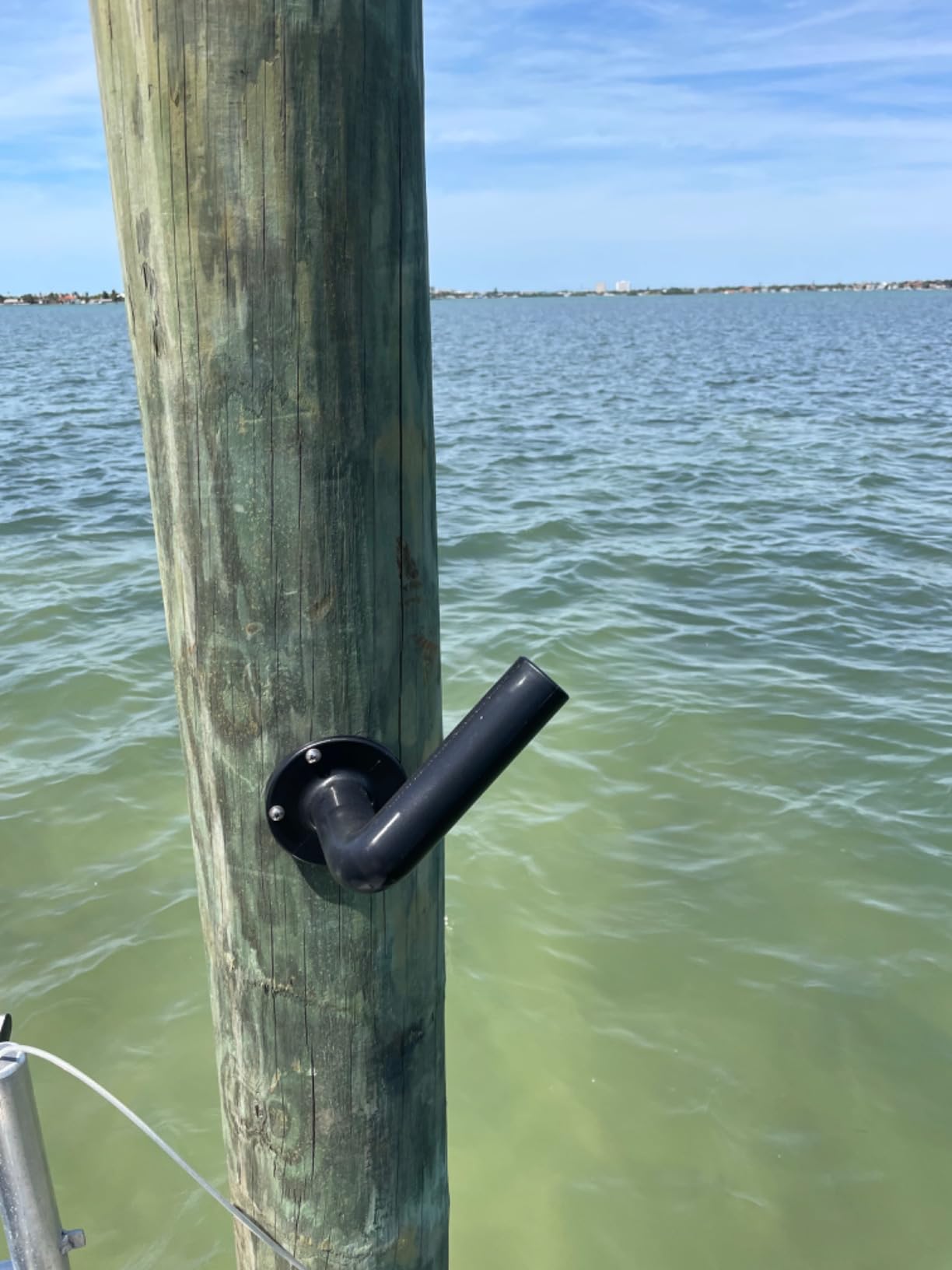 90 Degree Fishing Rod Holder with Adapter for Round Dock Posts Made in USA customer photo 1