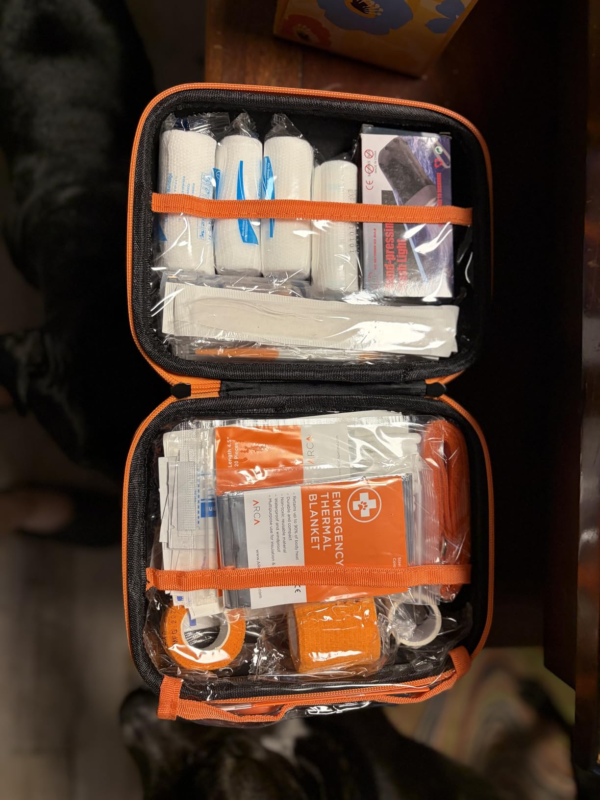 ARCA PET Cat & Dog First Aid Kit for Car - Pet Emergency Kit for Home Office Travel - Dog Camping Essentials with Digital Thermometer, Muzzle & Mini First Aid Pouch customer photo 1