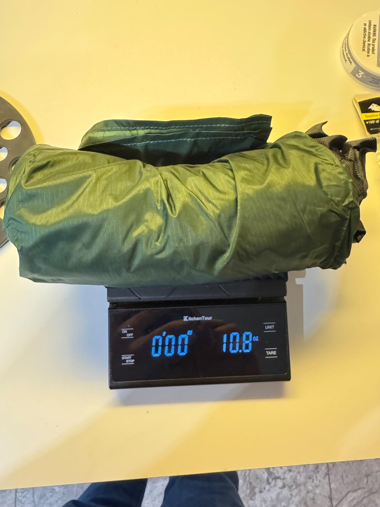 LiteOutdoors Silnylon Tarp - 13.9 Oz. - Ultralight Backpacking Tarp or Hammock Shelter (Green, 10' x 10') customer photo 1