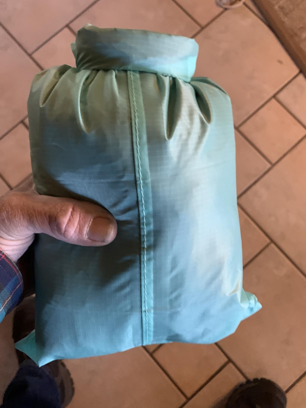 LiteOutdoors Silnylon Tarp - 13.9 Oz. - Ultralight Backpacking Tarp or Hammock Shelter (Green, 10' x 10') customer photo 2