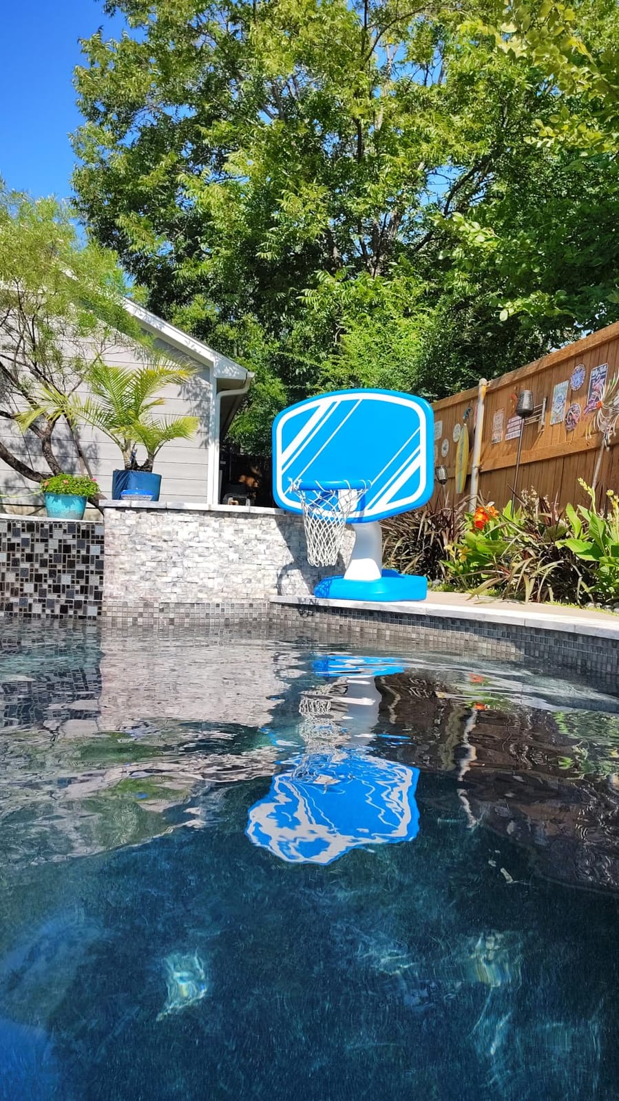 GoSports Splash Hoop PRO Pool Basketball Game - Modern Poolside Basketball Hoop with Backboard, Ball & Pump - Swimming Pool Basketball Hoop for Inground & Above Ground Pools customer photo 2