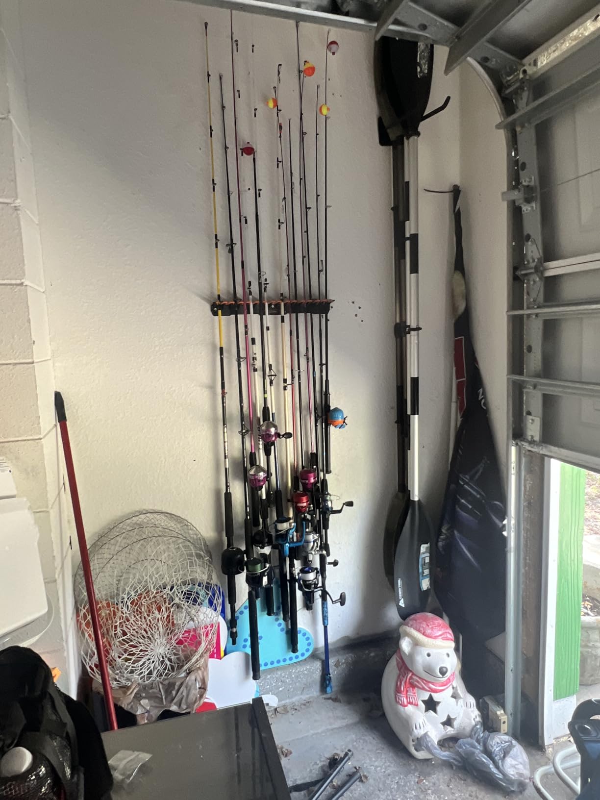 KastKing V15 Vertical Fishing Rod Holder - Wall Mounted Fishing Rod Rack, Store 15 Rods or Fishing Rod Combos in 17.25 Inches, Great Fishing Pole Holder and Rack customer photo 1