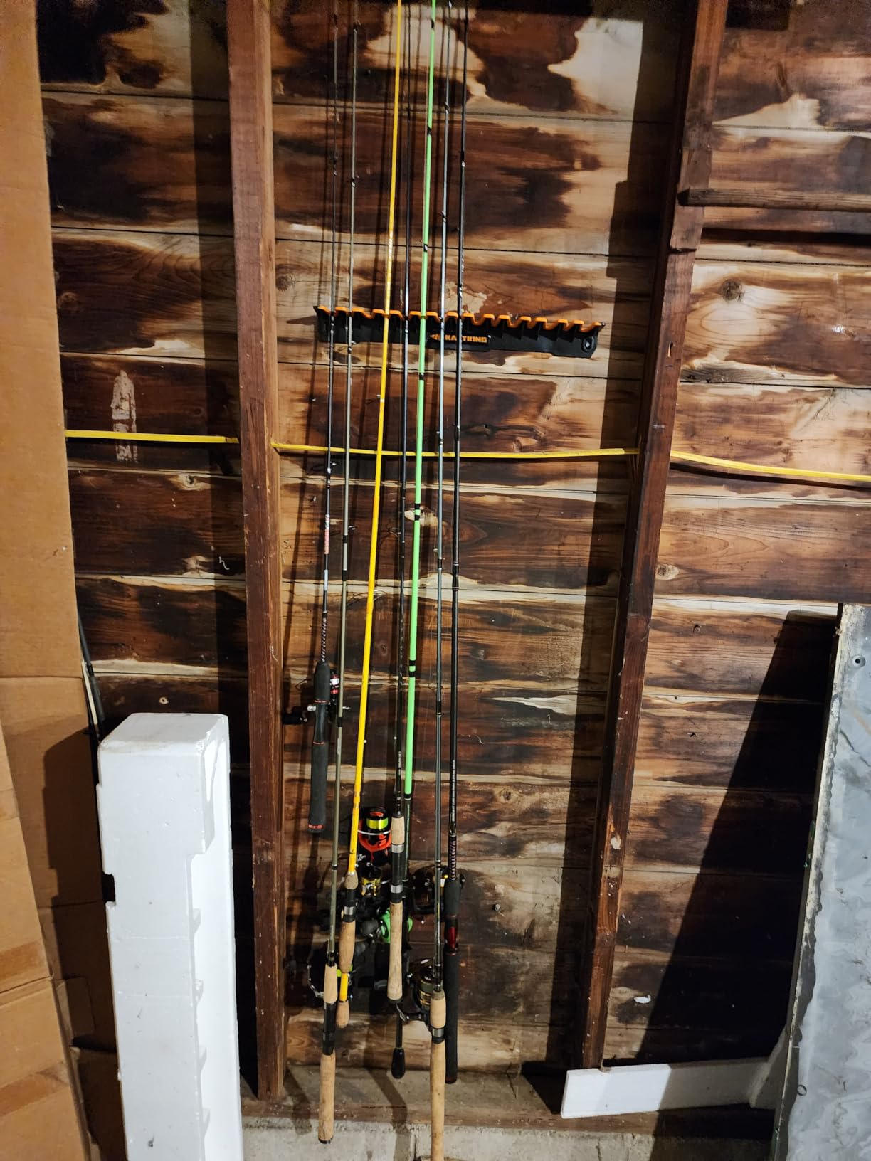 KastKing V15 Vertical Fishing Rod Holder - Wall Mounted Fishing Rod Rack, Store 15 Rods or Fishing Rod Combos in 17.25 Inches, Great Fishing Pole Holder and Rack customer photo 2