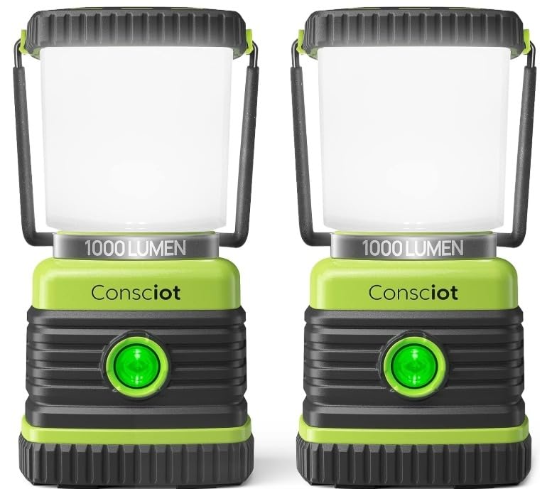 Consciot 1000LM Battery Powered LED Camping Lantern, 4 Light Mode, Dimmable | IPX4 Waterproof Camping Lights; Portable Flashlight for Power Outages, Emergency Kit, Hurricane Preparedness, Indoor Outdoor customer photo 2
