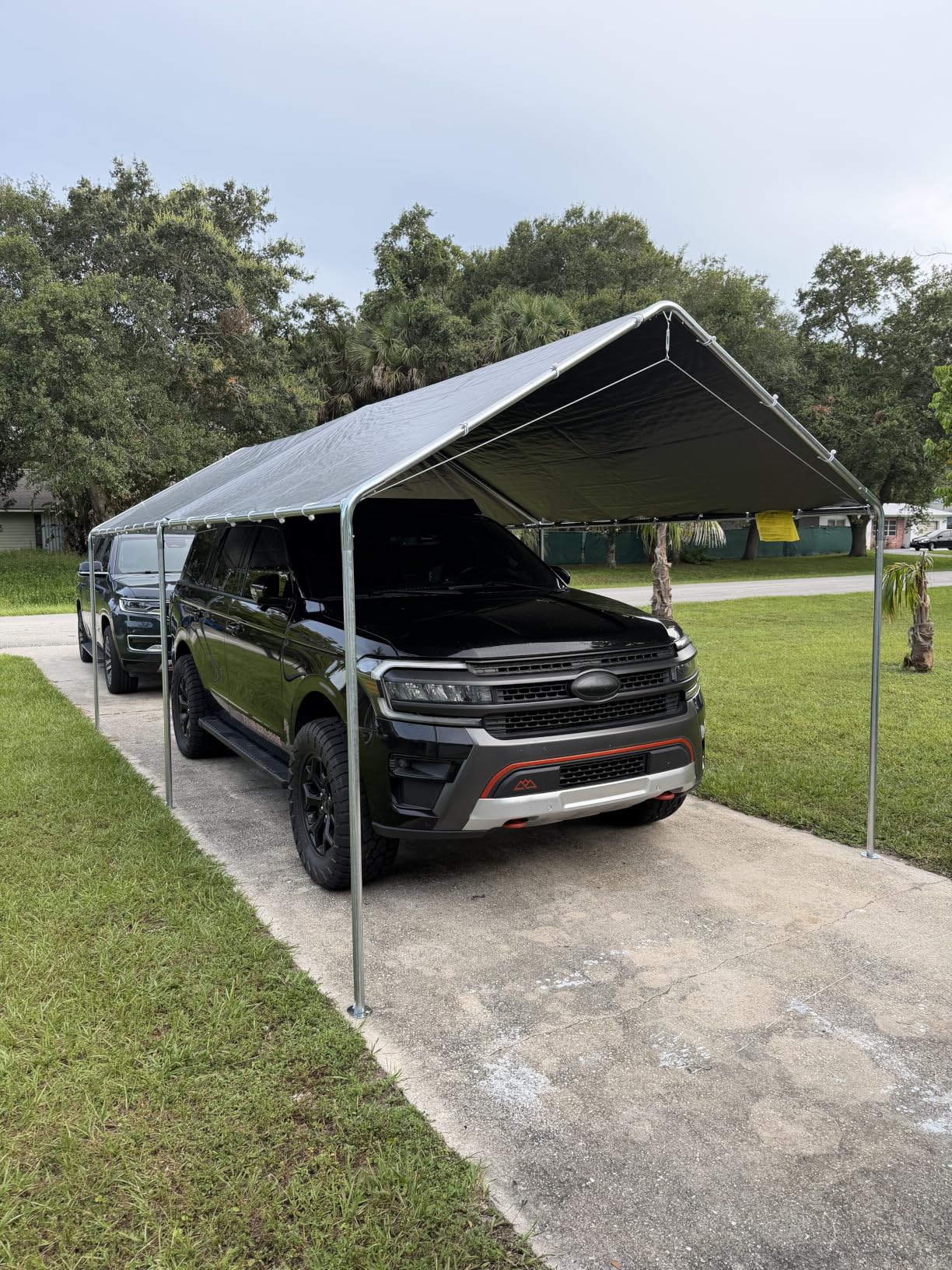 Outsunny 10'x20' Carport Outdoor Heavy Duty Party Tent Galvanized Car Canopy with Included Anchor Kit, 3 Reinforced Steel Cables, White customer photo 1