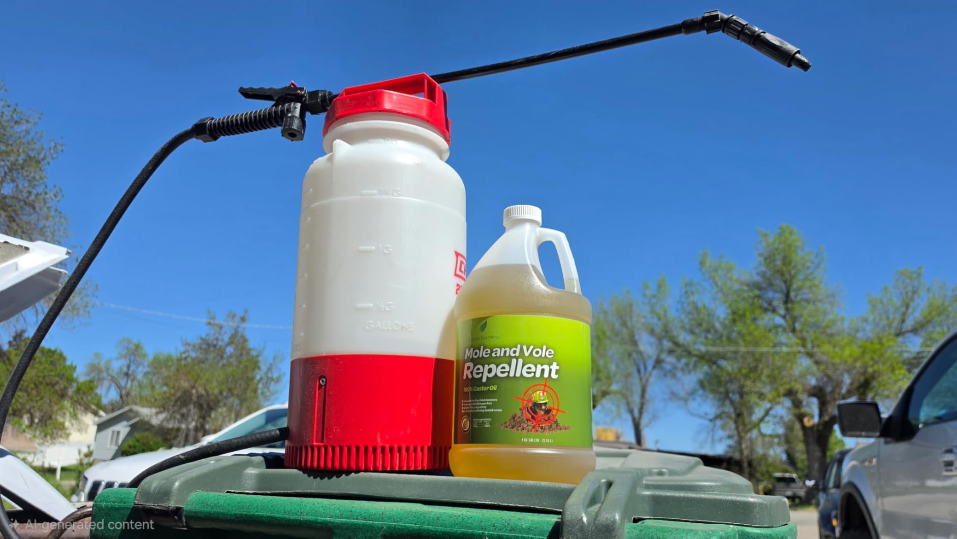 Natural Elements Mole and Vole Repellent - 100% Castor Oil Formula - Lawn and Yard Treatment - Covers Large Areas - 128 oz (1 Gallon) customer photo 1