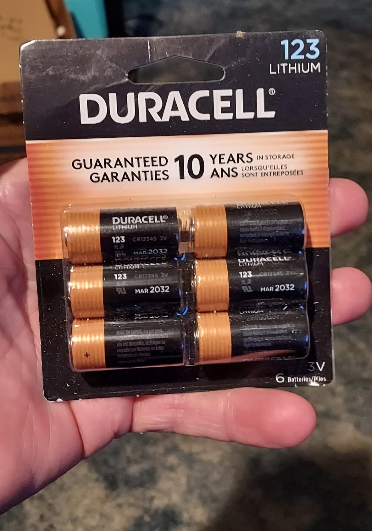 Duracell CR123A 3V Lithium Battery, 6 Count, 10-Year Storage, High Power customer photo 2