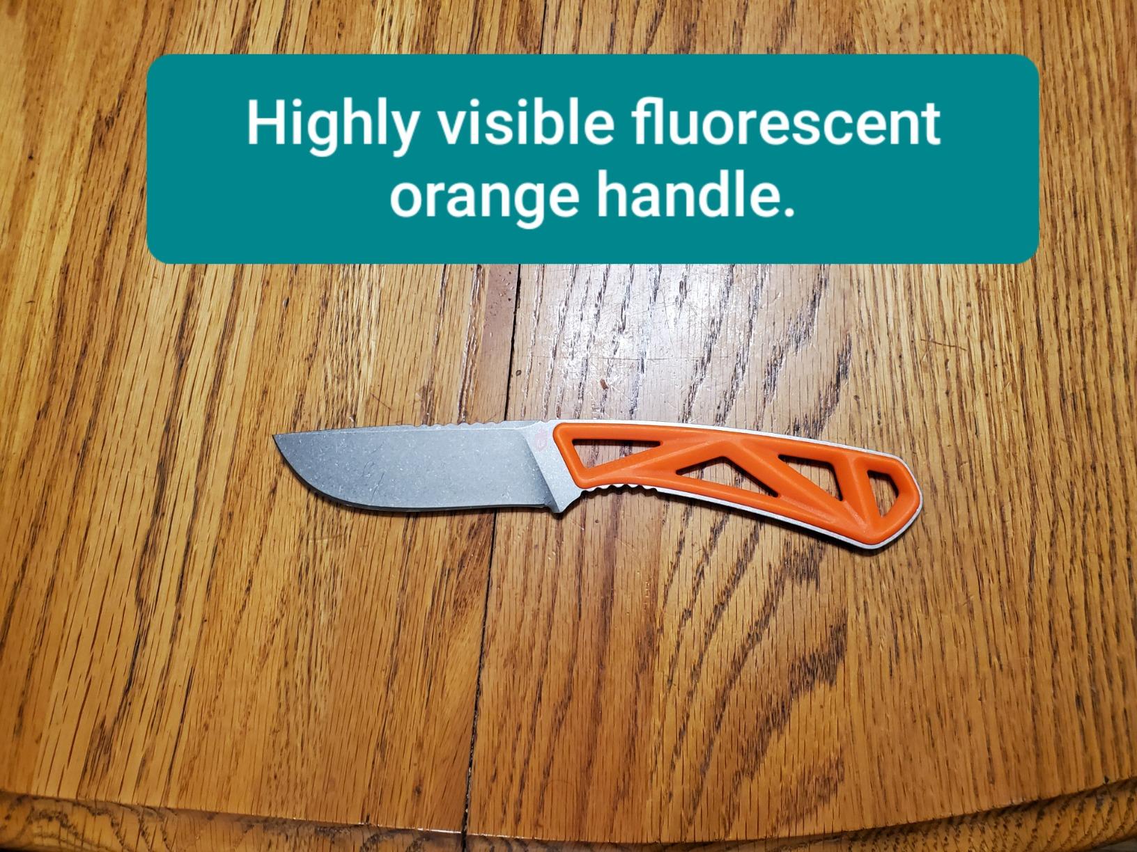 Gerber EXO-MOD Drop Point Fixed Blade Hunting Knife with Sheath, Orange | Full-tang drop point blade, skeletonized handle, ideal for deer hunting, field dressing, EDC customer photo 1