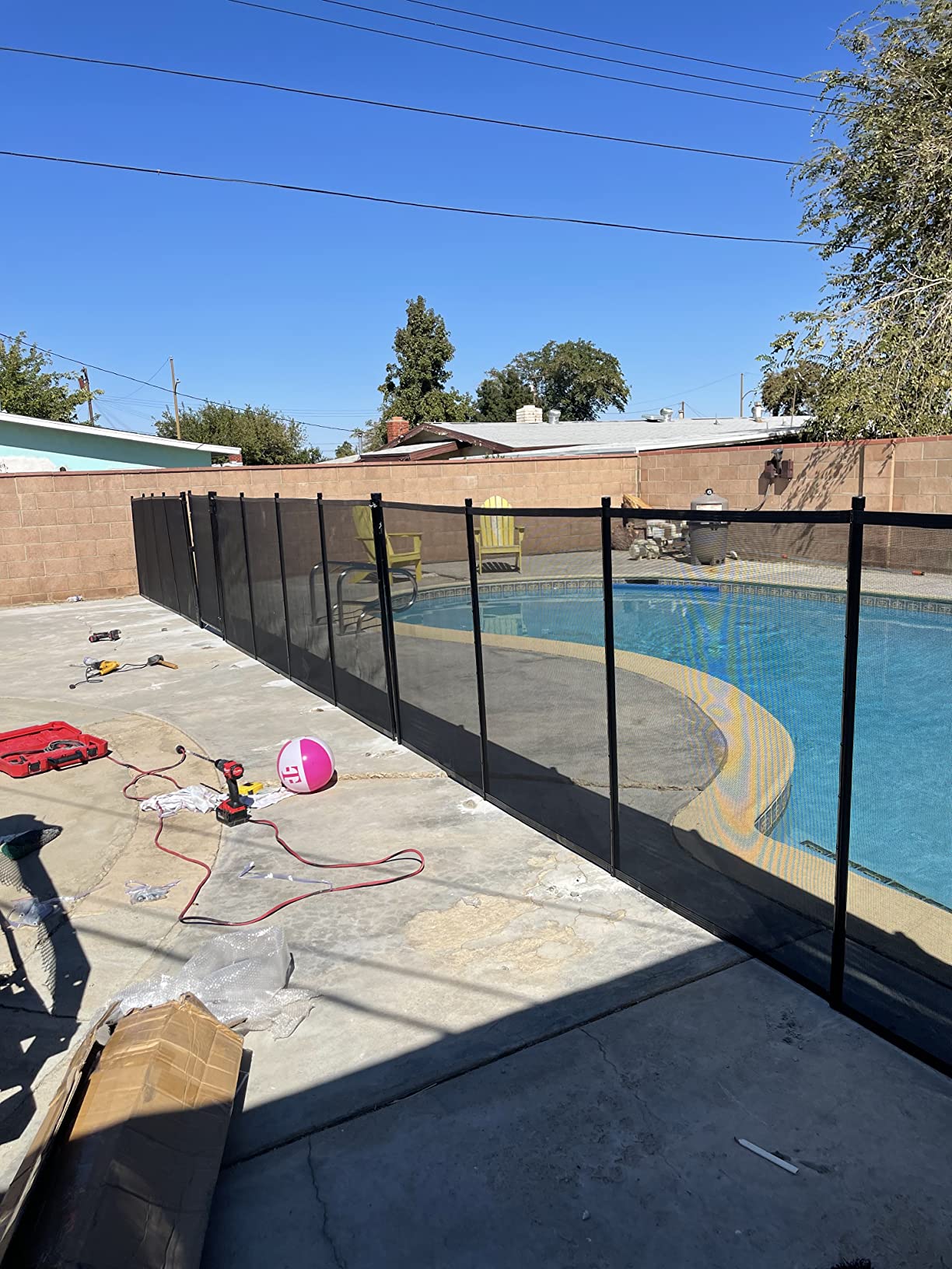Happybuy Pool Fence, 4FTx 72FT DIY Pool Fences for Inground Pools, Removable Child Safety Pool Fencing, Swimming Pool Fence in Ground for Kids Safety, Black Pool Mesh to Protect Kids customer photo 2