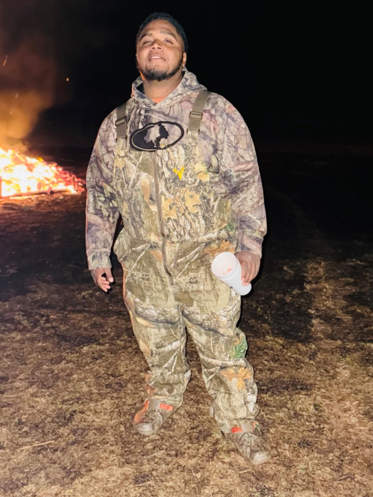 Men's Insulated Camo Bib, Ultra-Quiet Adjustable Overalls, Cold Weather Hunting Coveralls for Men customer photo 2