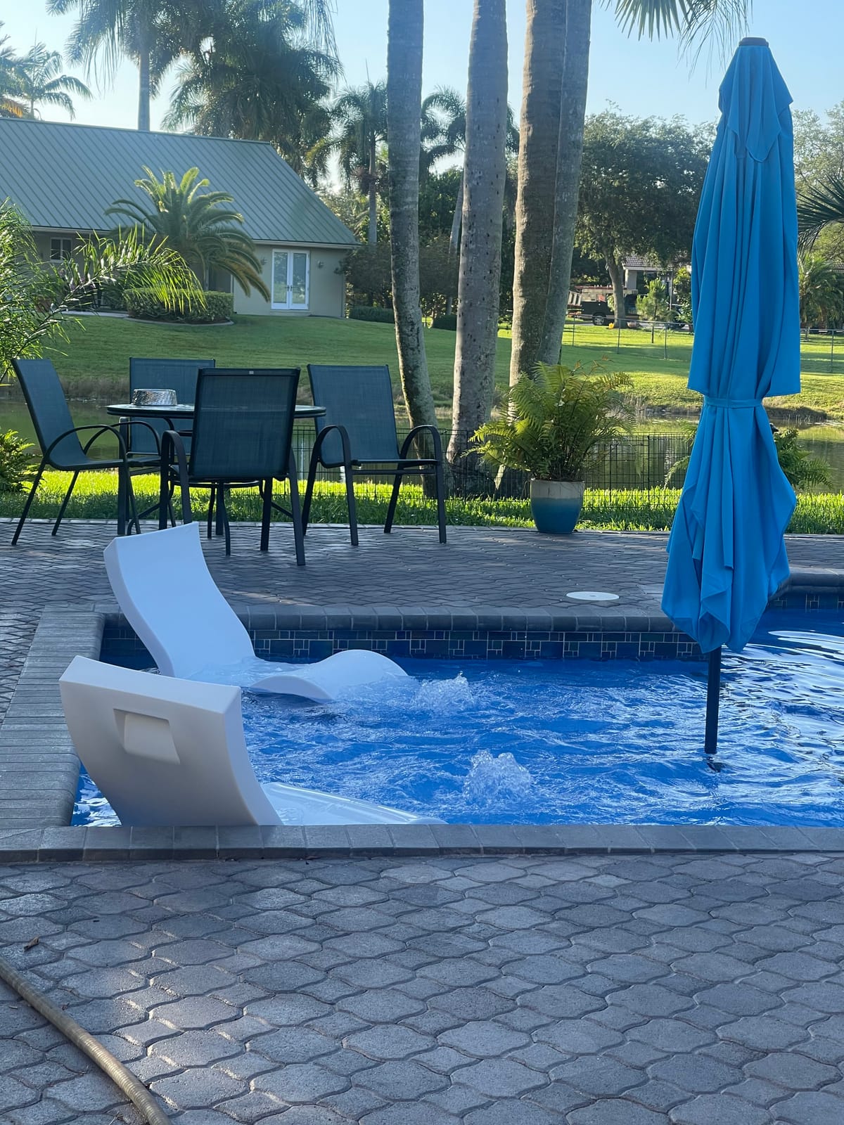 Ledge Lounger Signature Lowback Chair for in Pool or On-Deck Use - Ideal Water Depths 0-9 White Pool Lounge Chairs Set of 2 for Socializing customer photo 2