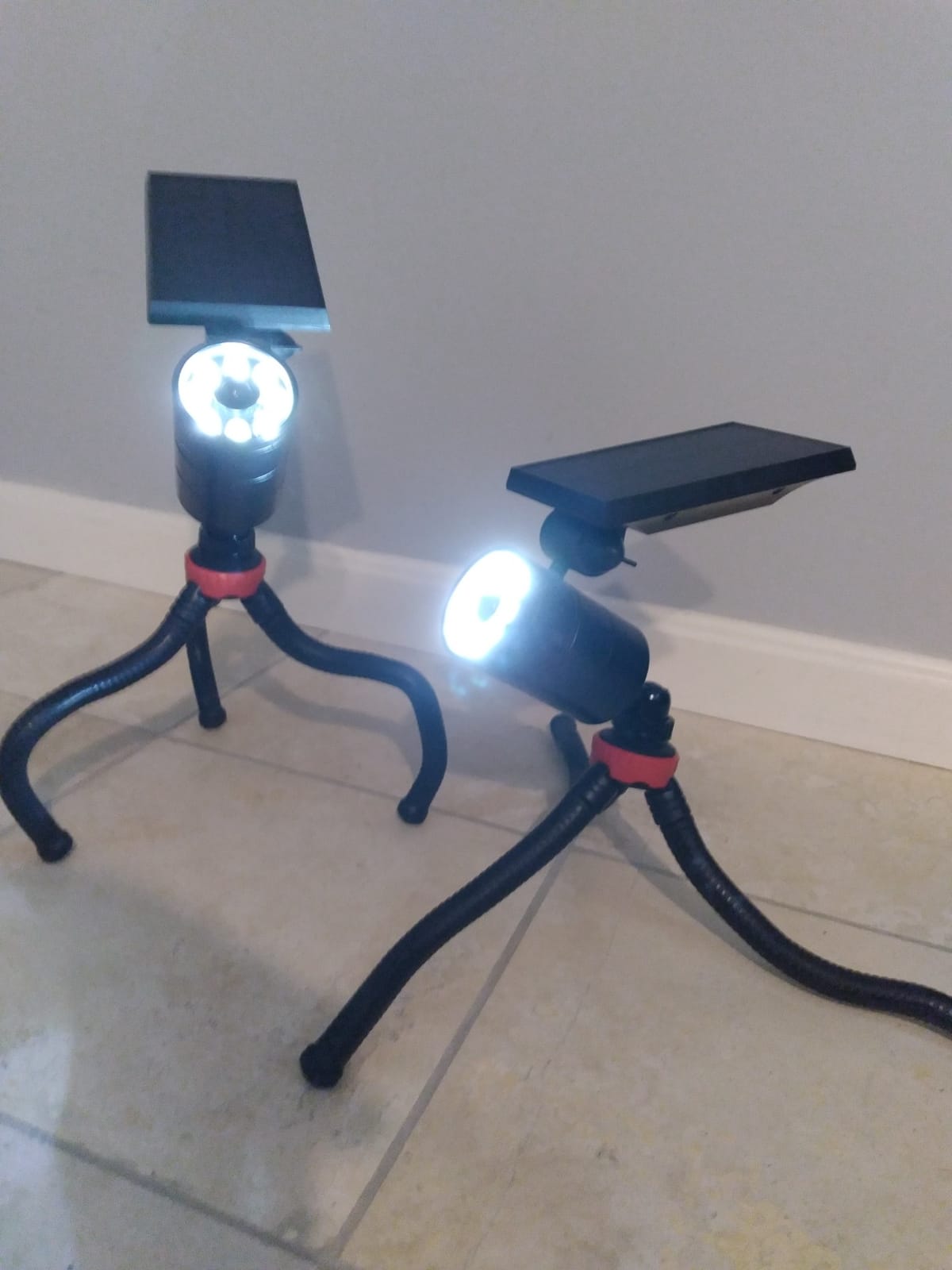 Solar Security Floodlights Outdoor Camping Motion Lights Waterproof | Security Spotlights with Tripod Mount for Outside Camping, Patio, Fence, Deck, Post(2 Pack) customer photo 2