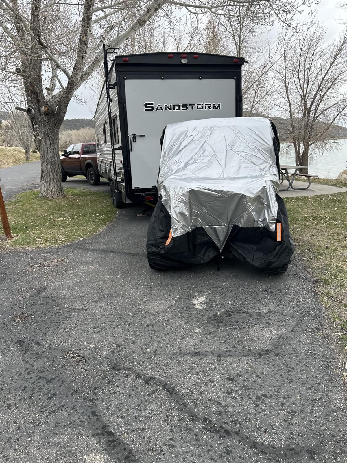 KEMIMOTO 2-Seater UTV Cover 420D Oxford Cloth PU Coating Waterproof | Compatible with Polaris RZR Ranger General Fit for 2-Seater UTVs, Three Fixed Straps, Heavy Duty All-Weather Protection customer photo 1