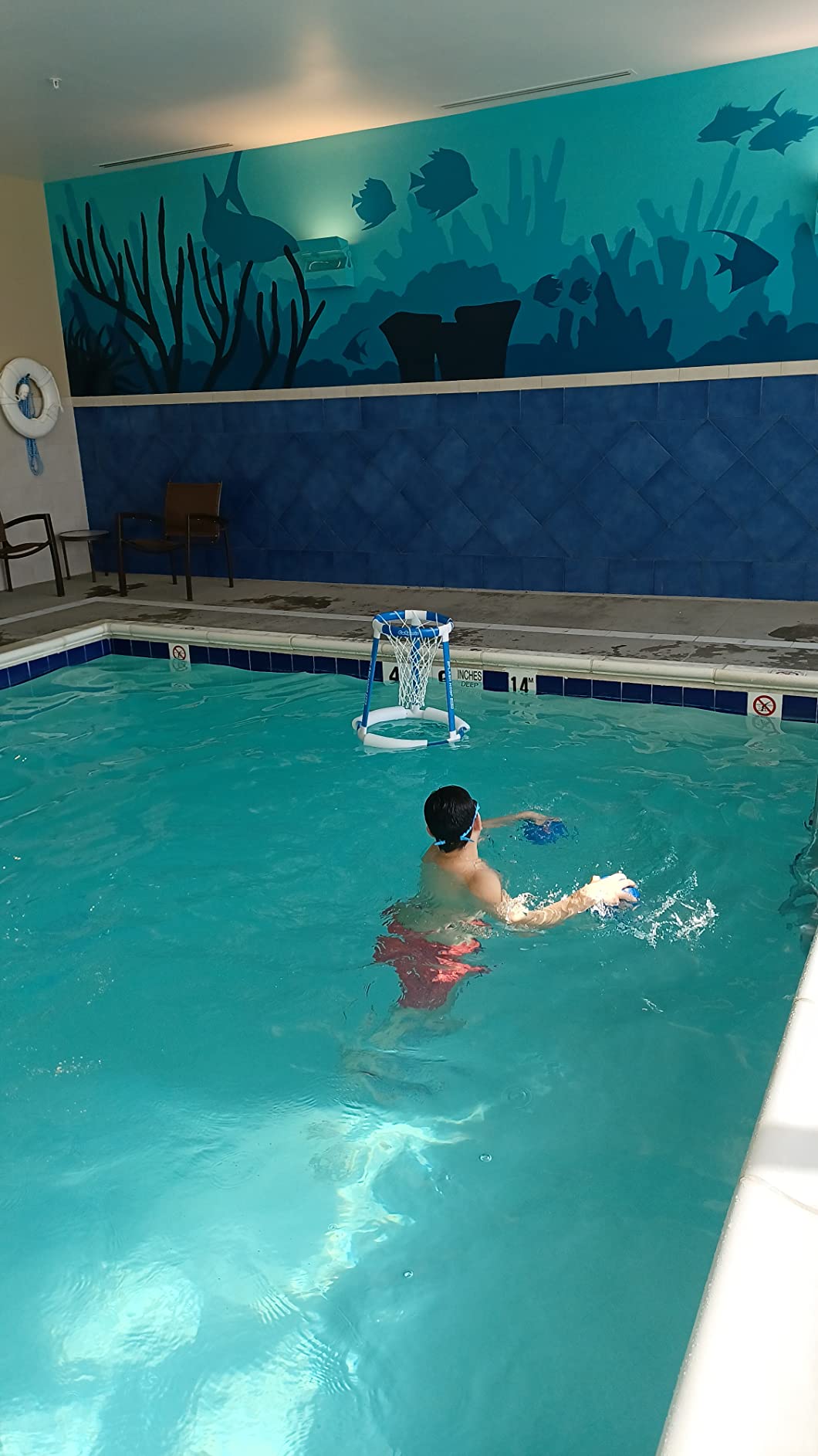 GoSports Splash Hoop 360 Floating Pool Basketball Game - Choose Red or Blue - Includes Hoop, 2 Balls and Pump customer photo 1