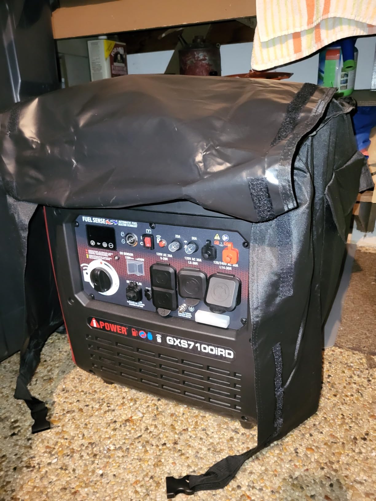 Outdoor Generator Covers Waterproof Heavy Duty 600D Oxford Portable Generator Cover Universal for 5500-15000 Watt Portable Generators, 38x28x30 in customer photo 2