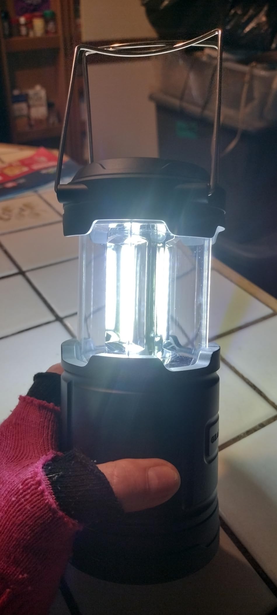 GearLight Camping Lantern - 2 Portable LED Battery Powered Lantern with Magnetic Base and Foldable Hook for Emergency Use or Campsites, Essential Hurricane Survival Kit with Batteries - Black customer photo 1