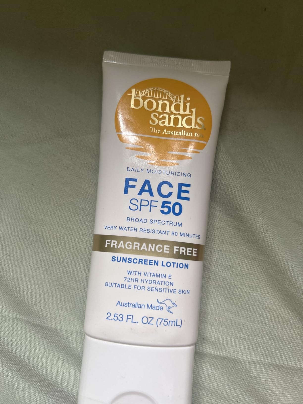 Bondi Sands Fragrance Free Daily Sunscreen Face Lotion SPF 50, 2.53 Fl Oz | Hydrating UVA + UVB Protection, Non-Greasy, Gentle, Water Resistant, Cruelty-Free customer photo 1