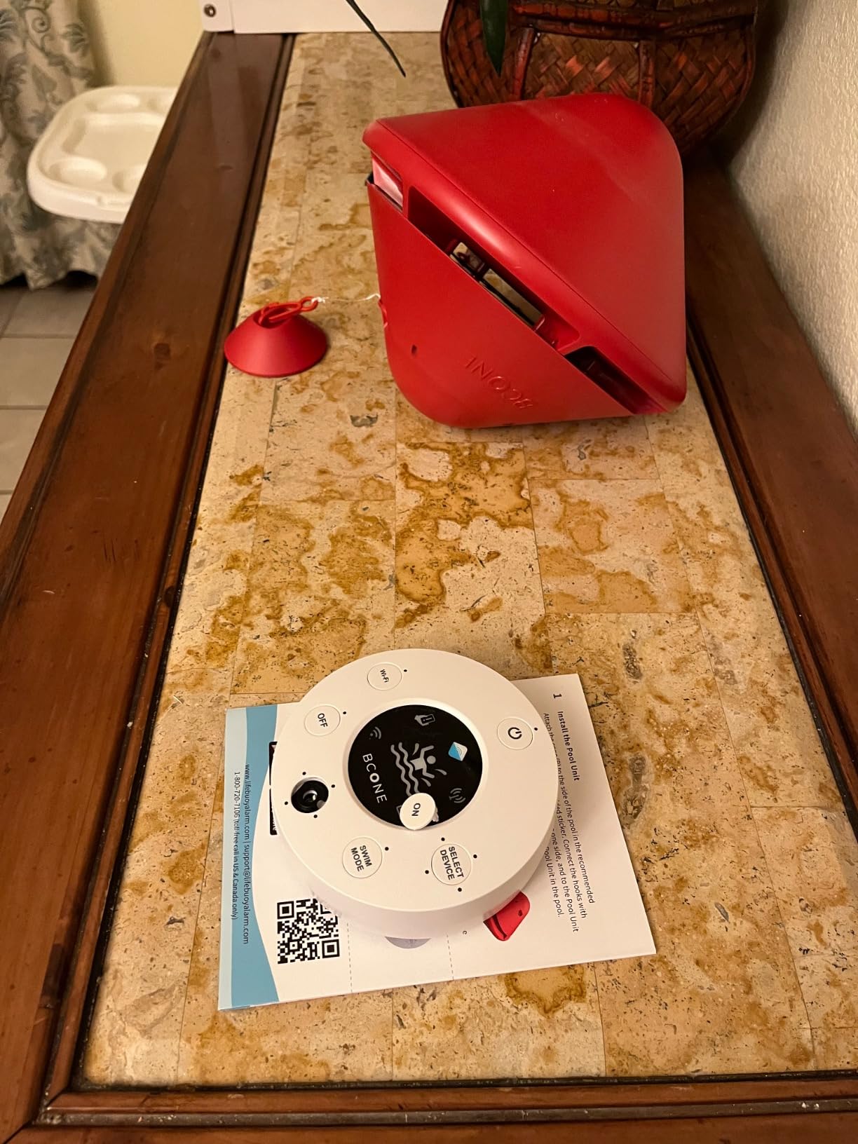 BCONE® Pool Alarm by Lifebuoy® | ASTM F2208 Certified | Floating Safety Device with App Alerts + Alexa Voice Control | 2.4GHz Wi-Fi | for Inground & Above-Ground Pools customer photo 1