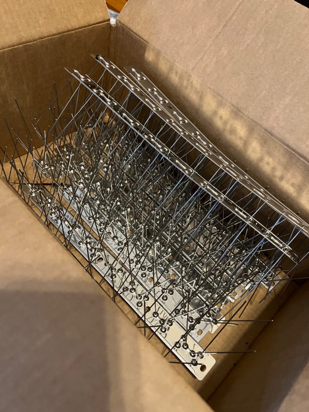 Bird Spikes Stainless Steel 60ft Coverage 56 Pack for Pigeons Small Birds Outdoor Use Bird Prevention Strips for Fence Crows Woodpeckers with 304 Stainless Steel Pins and Base Not Rusty customer photo 2