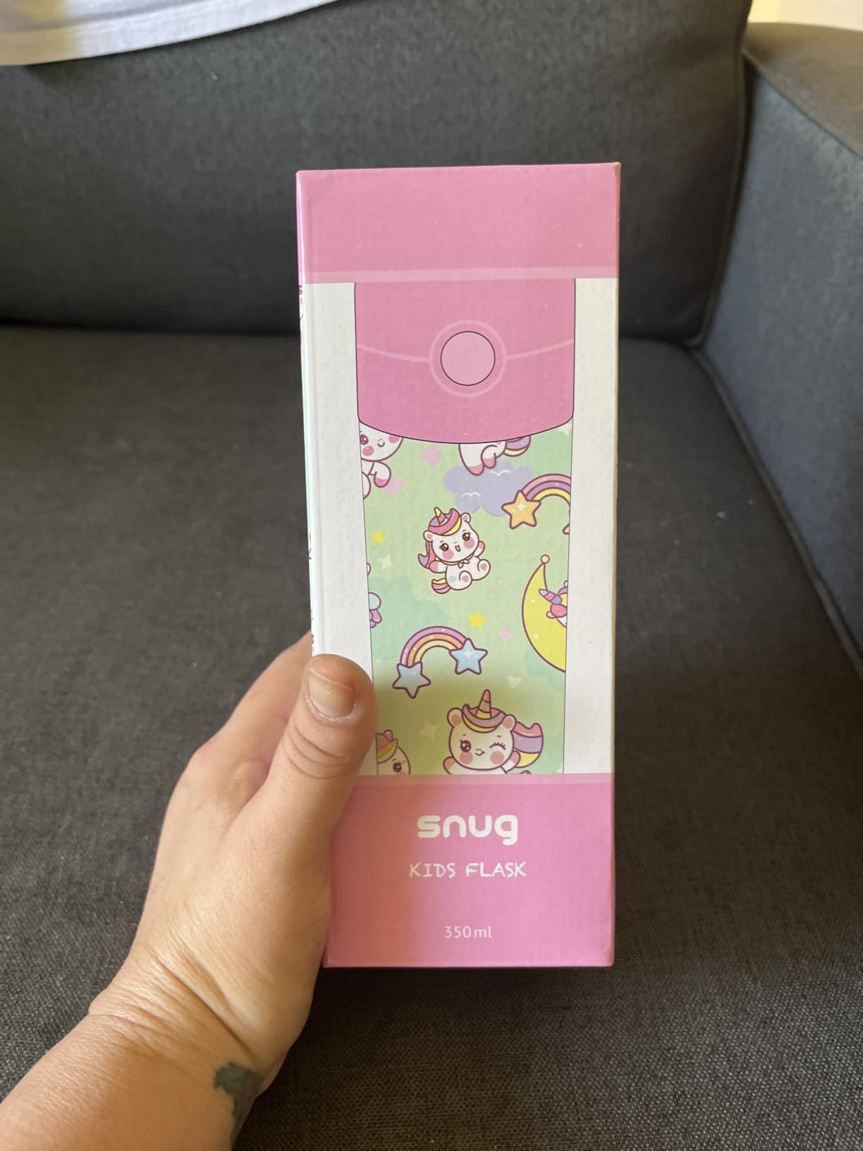 Snug Insulated Kids Water Bottle with Straw & Spout - Double-Wall Stainless Steel, Leakproof, Easy-Flip Lid - For School, Travel, Toddlers & Big Kids - Pineapples, 12oz customer photo 1