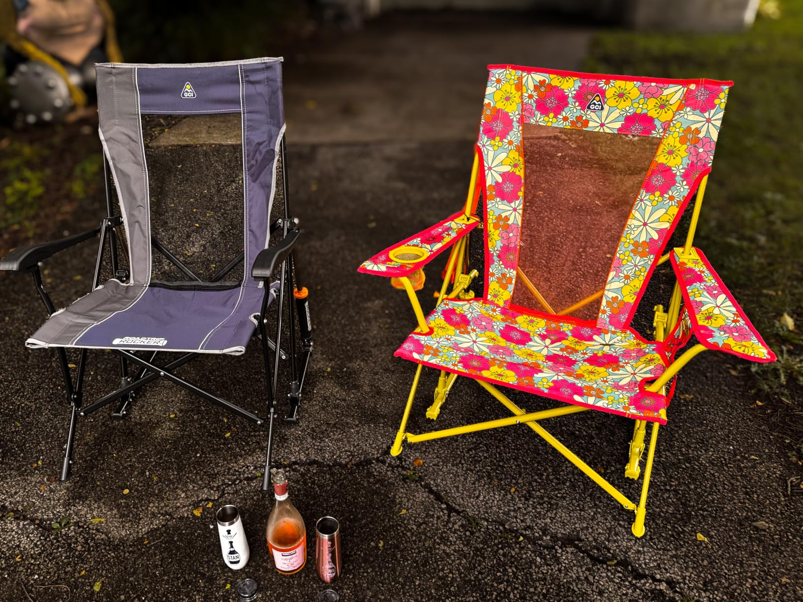 GCI Outdoor Comfort Pro Rocker Collapsible Rocking Chair & Outdoor Camping Chair, Indigo Blue customer photo 1