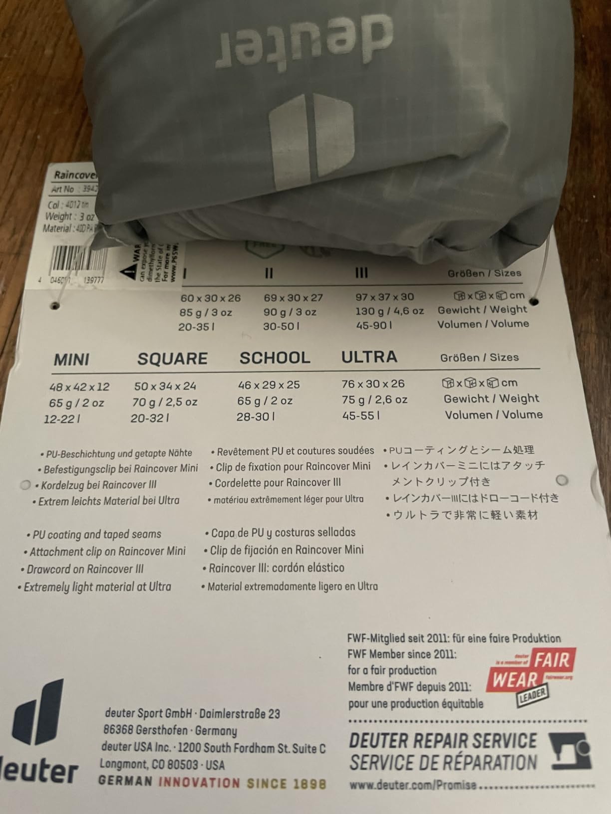 Deuter Rain Cover Ultra Backpack Cover for Trekking and Wet Weather customer photo 2