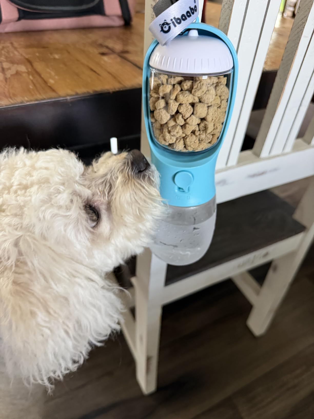 Cibaabo Dog Water Bottle with Food Container, Travel Puppy Water Bowl, Portable Pet Dispenser, Dog Gift Stuff Accessories Items, Puppy Essentials Necessities for Yorkie Cat Walking and Hiking customer photo 2