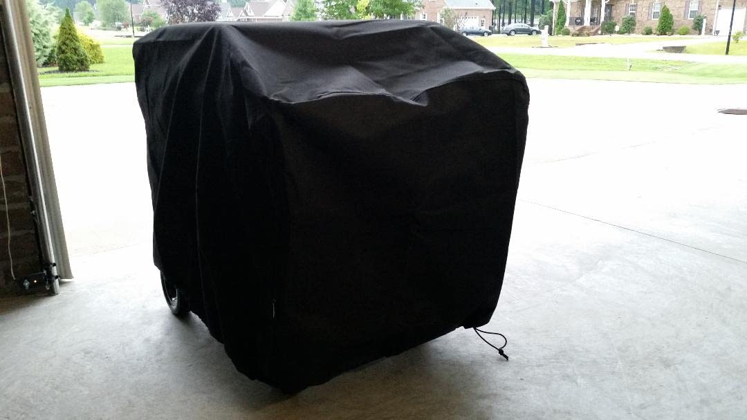 Generator Cover Waterproof, Heavy Duty Thicken 600D Polyester with Elastic Drawstring, Weather/UV Resistant Generator Cover for Universal Portable Generators 3000-5000 Watt (25''L x 24''W x21''H) customer photo 1