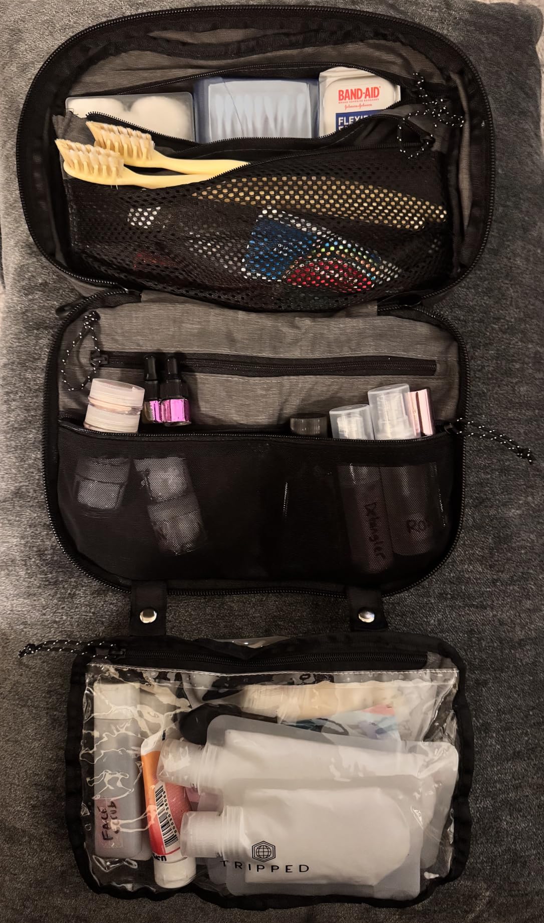 TRIPPED Travel Gear 3-Piece Travel Toiletry Bag Set | Hanging Toiletry Bag, 311 TSA Liquid Bag, and Accessory Organizer Pouch with Lightweight Ripstop Construction customer photo 2