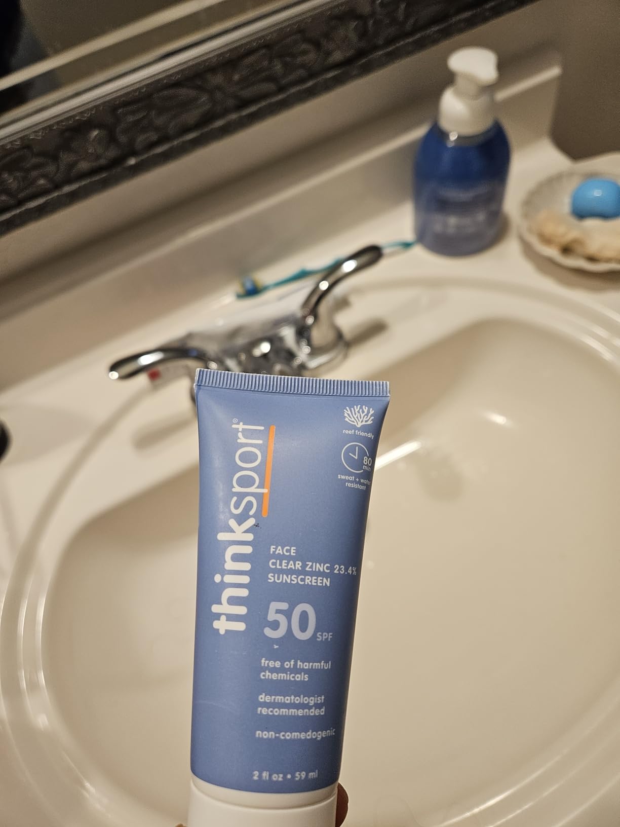 Thinksport Mineral Sunscreen for Face 50 SPF with Clear Zinc Oxide, 2 Fl Oz customer photo 2