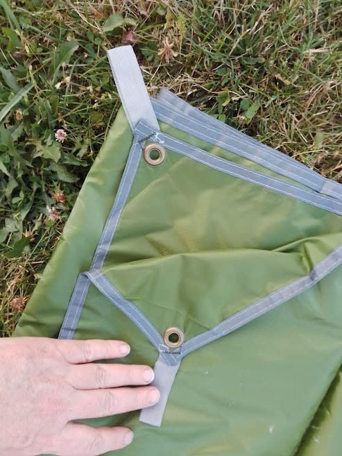 AYAMAYA Waterproof Tent Footprint 13FT x 9FT Extra Large Size for 6-8 Person | PU 3000 Waterproof, 6 Tent Stakes Included, Ground Sheet Tent Mat customer photo 2