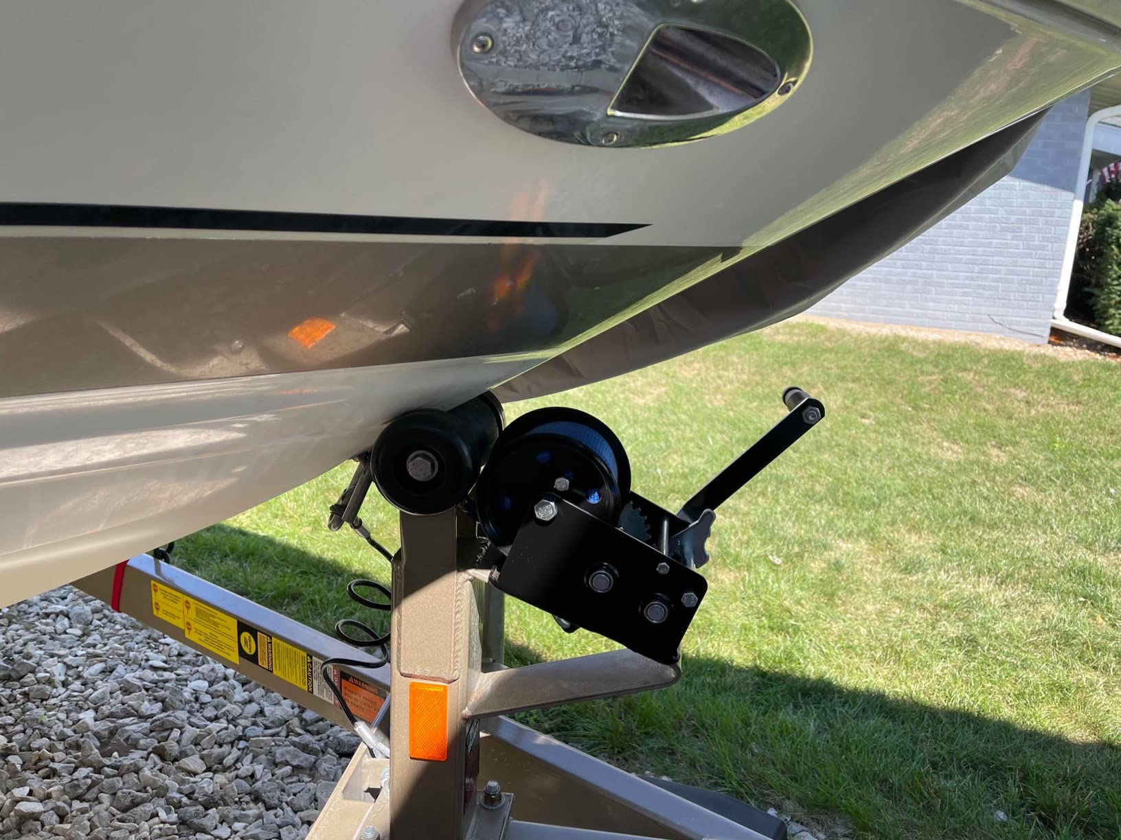 Boat Trailer Winch Hand Winch 3500lbs with 33ft (10m) Polyester Strap | Hand Crank Winch, Two Way Ratchet Boat Winch for Trailer Truck ATV Boat customer photo 2
