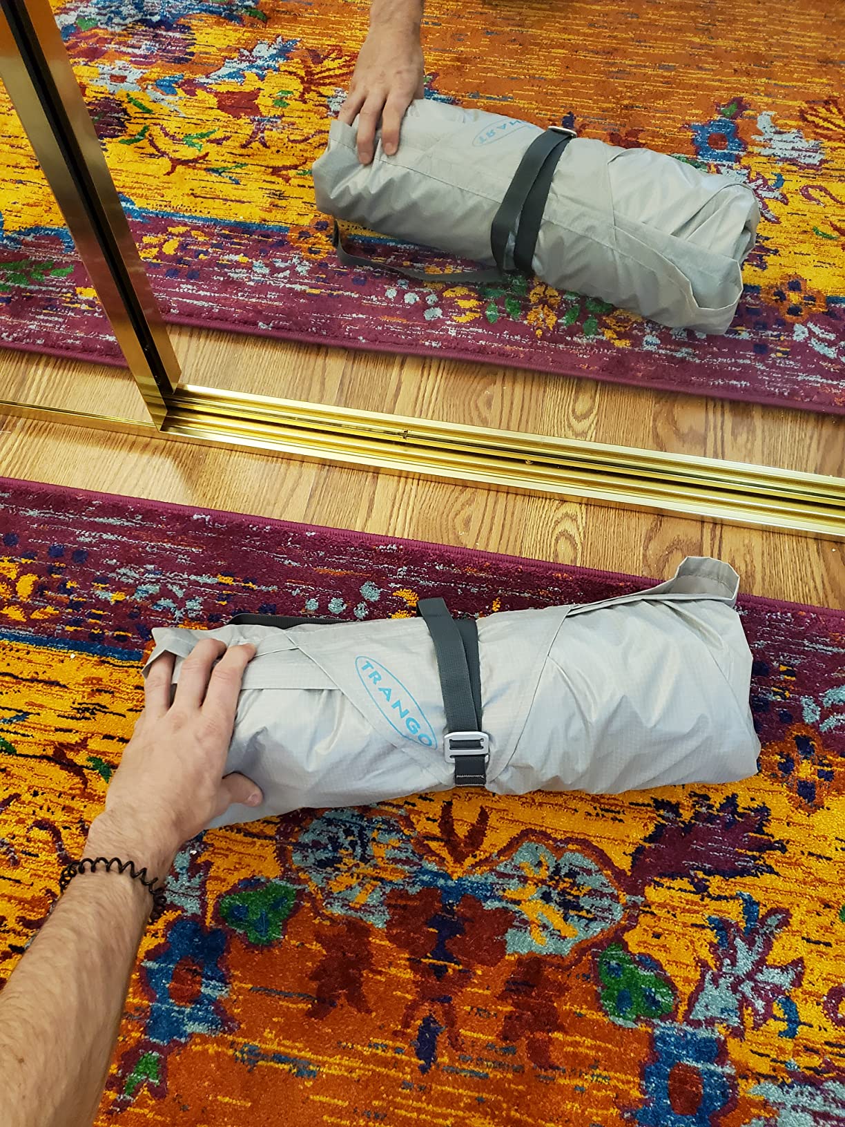 TRANGO Cord Trapper - Lightweight Rope Tarp, Mango, 4 x 5ft | Featuring a roll-up rope tarp with tie-off points and a cinch strap that keeps rope clean and fits inside the Crag Pack 2.0 customer photo 1