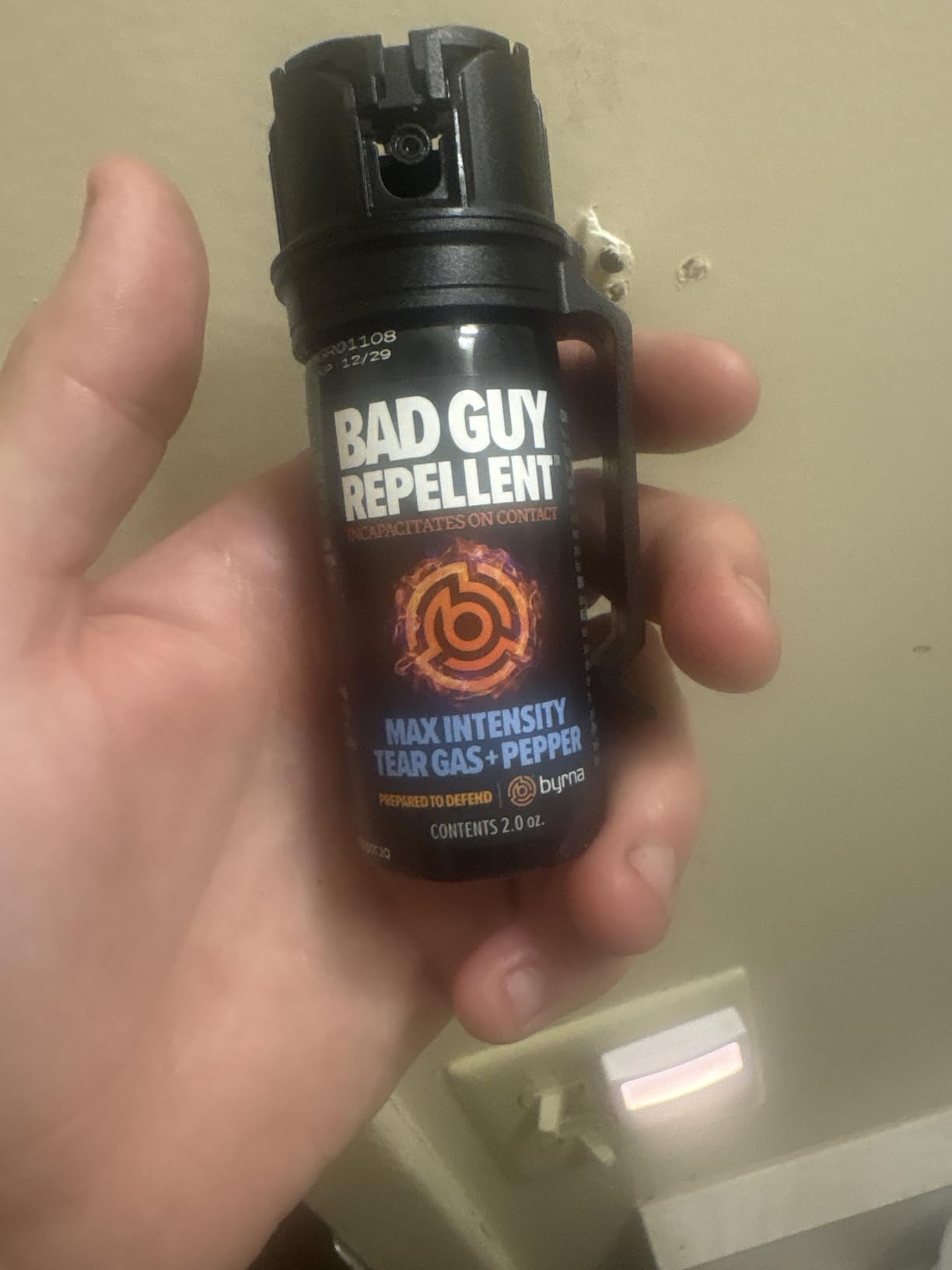 Byrna BGR MAX Pepper Spray + Tear Gas with Belt Clip | Maximum Stopping Power | Attacker Tracker UV Marking DYE Technology | Military Strength Self-Defense Stream Spray - 2 OZ customer photo 1