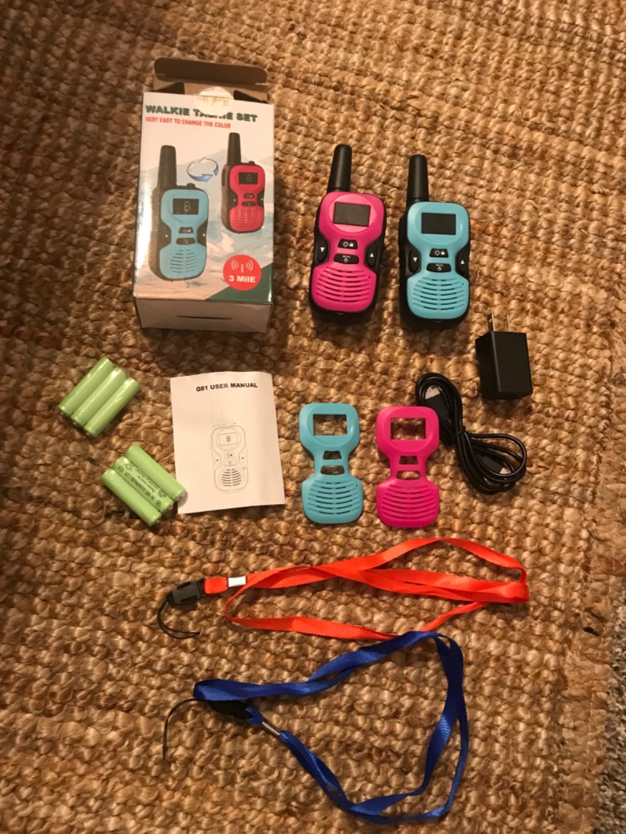 Walkie Talkies for Kids Rechargeable 4 Pack - Outdoor Hiking Camping Toys | Long Range Radio with Charger Battery Flashlight Backlit LCD - Christmas Birthday Family Gifts for 3-12 Year Old Girls Boys customer photo 2