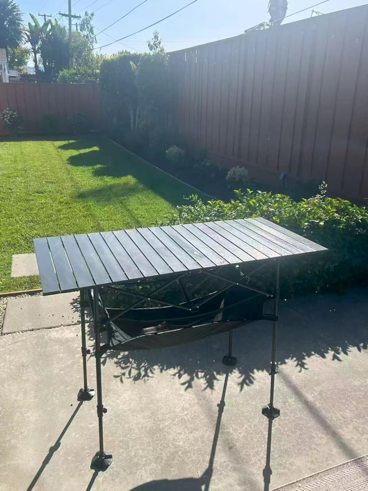 LET'S CAMP Folding Camping Table, Aluminum Roll-up Picnic Backpacking Table | Adjustable Height Camping Table Portable Picnic Dining Table Folding Card Table w/Handle Lightweight for Indoor Outdoor customer photo 1