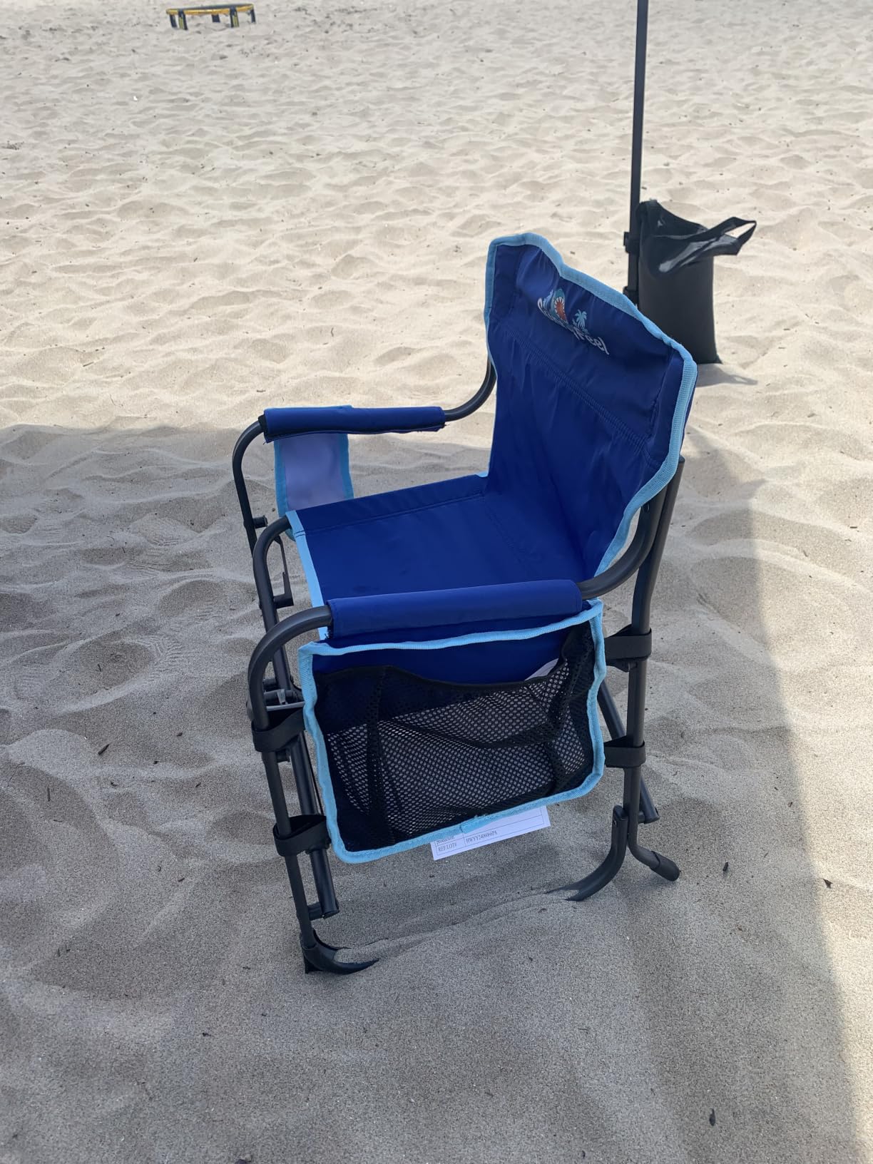 SUNNYFEEL Kids Double Camping Chair for Ages 4-8 Boys and Girls, Blue | Folding Kids 2 Seat Chair with Dual-lock safety 125 lbs, Mesh Storage Pocket, Backpack Carry Bag, Cup Holder for Camp, Picnic customer photo 1