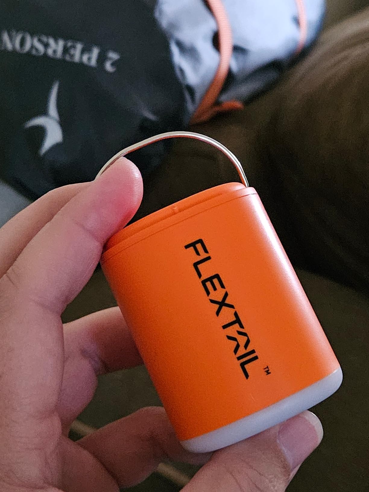 FLEXTAILGEAR Portable Air Pump with Camping Lantern Tiny Pump 2X 4kPa Air Pump for Inflatables Rechargeable Air Mattress Pump with Magnetic Design for Sleeping Pads, Pool Floats, Swimming Rings(OG) customer photo 1