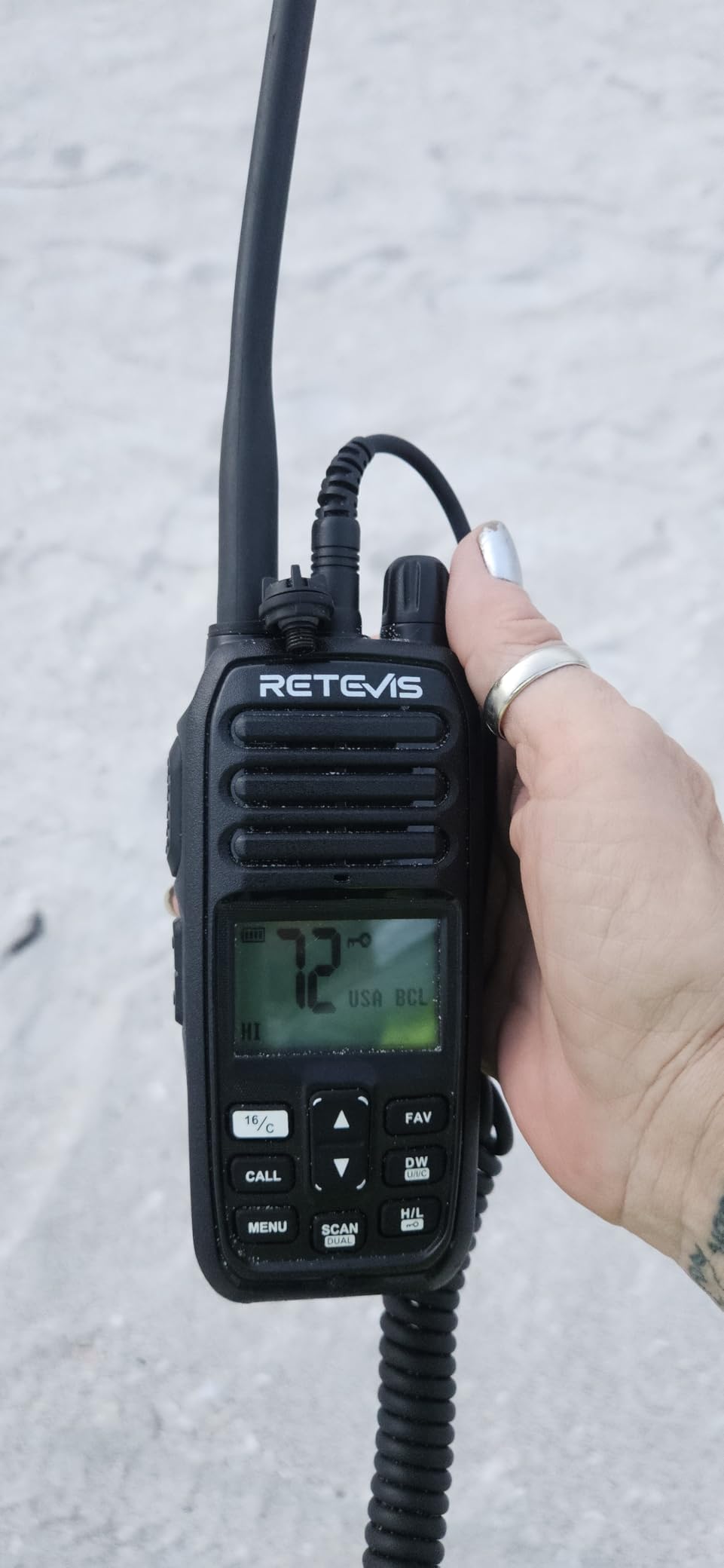 Retevis RM21 5W VHF Radio Marine IP67 Floating, Noise Cut for Yacht(1 Pack) | 1-Press AI Noise Reduction, 1800mAh Battery, Submersible, Global Channels, NOAA Weather Alert, Coastal Fishing, Travel Sport customer photo 1