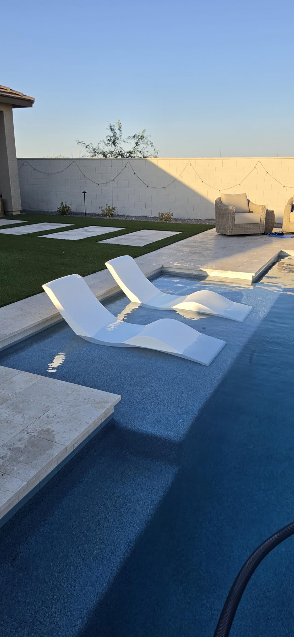 Aqua Outdoors Pool Lounge Chairs, Pool Chairs for in Pool, 9-in Water Depth | Heavy-Duty LDPE Water-Weighted Pool Lounger, Pool Chaise Lounge Chairs, UV-Resistant, Sun Shelf, Tanning Ledge, In-Pool Chair customer photo 1